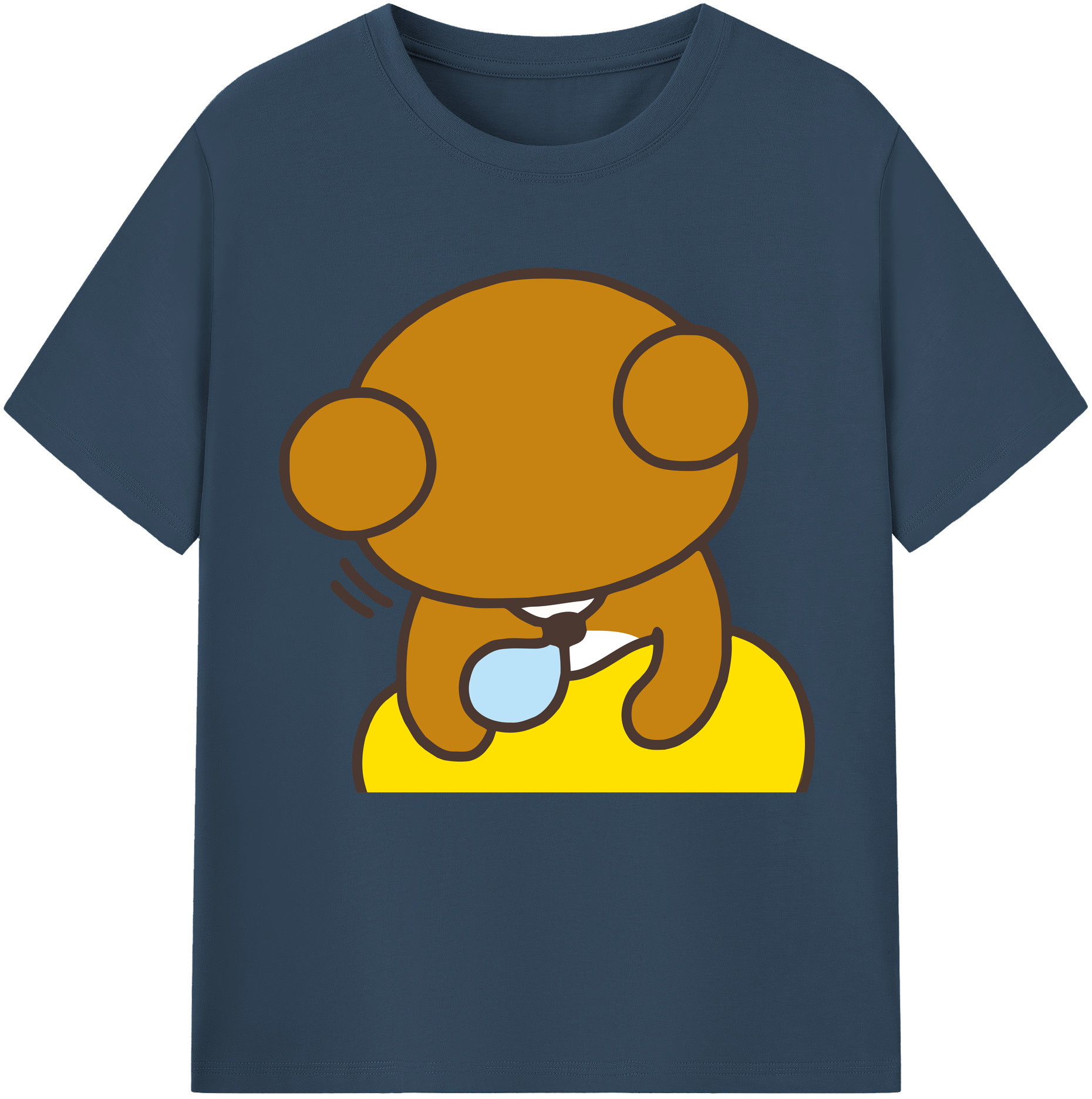 （画像用） リラックマ リラックマ キイロイトリ Rilakkuma Korilakkuma Kiiroitori 綿100％半袖Tシャツ（フロントプリント）