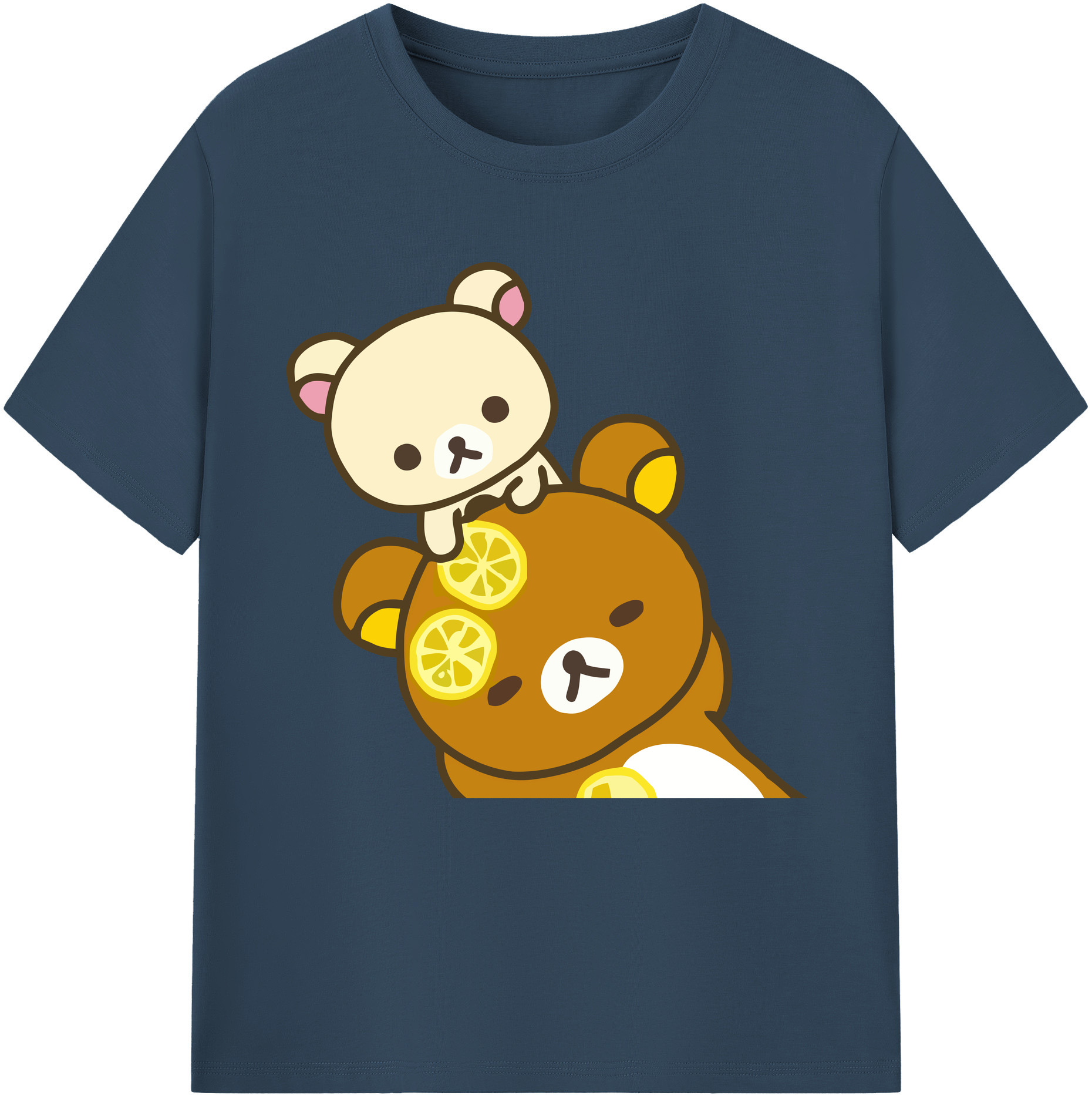 （画像用） リラックマ リラックマ キイロイトリ Rilakkuma Korilakkuma Kiiroitori 綿100％半袖Tシャツ（フロントプリント）