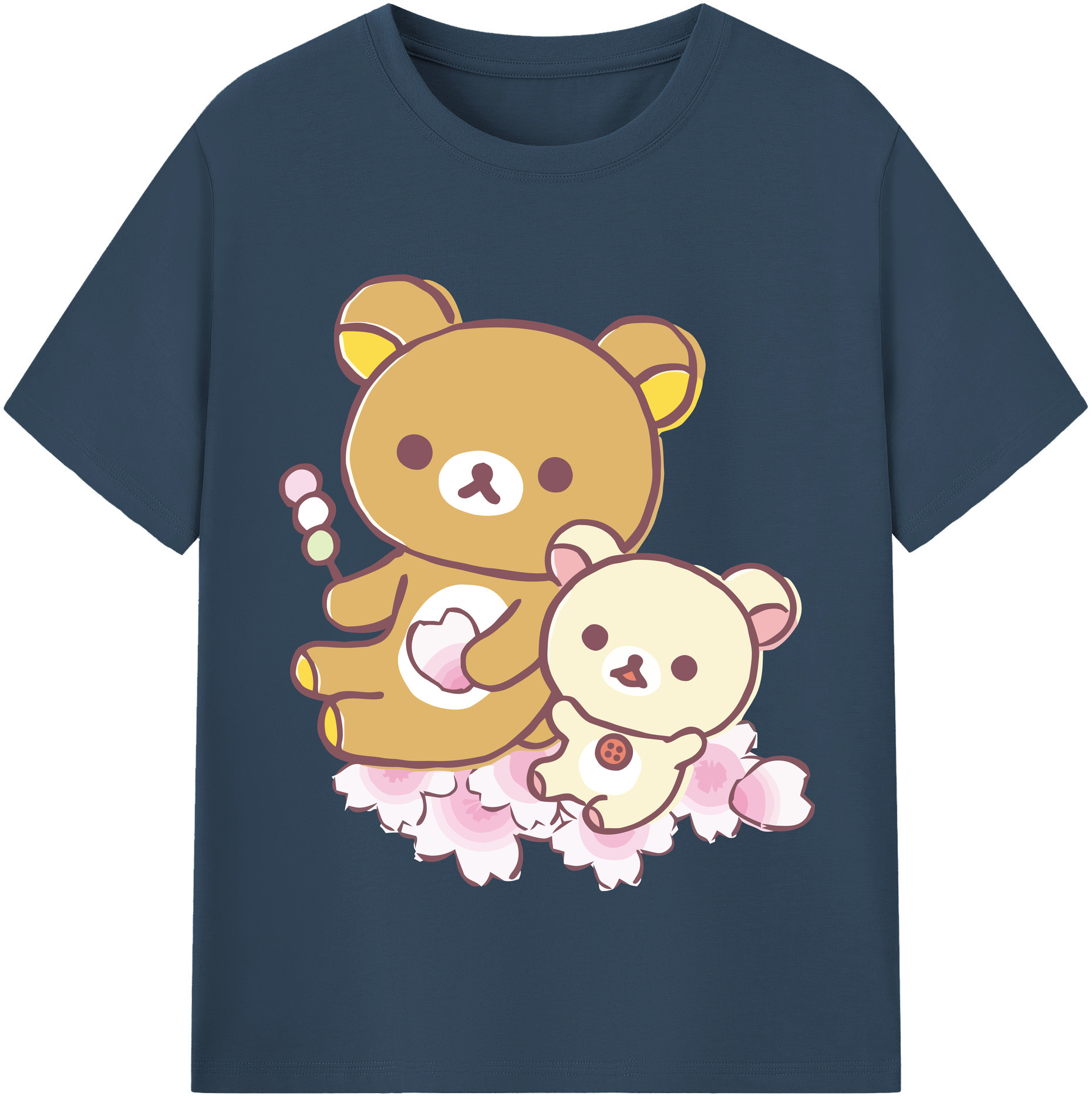 （画像用） リラックマ リラックマ キイロイトリ Rilakkuma Korilakkuma Kiiroitori 綿100％半袖Tシャツ（フロントプリント）
