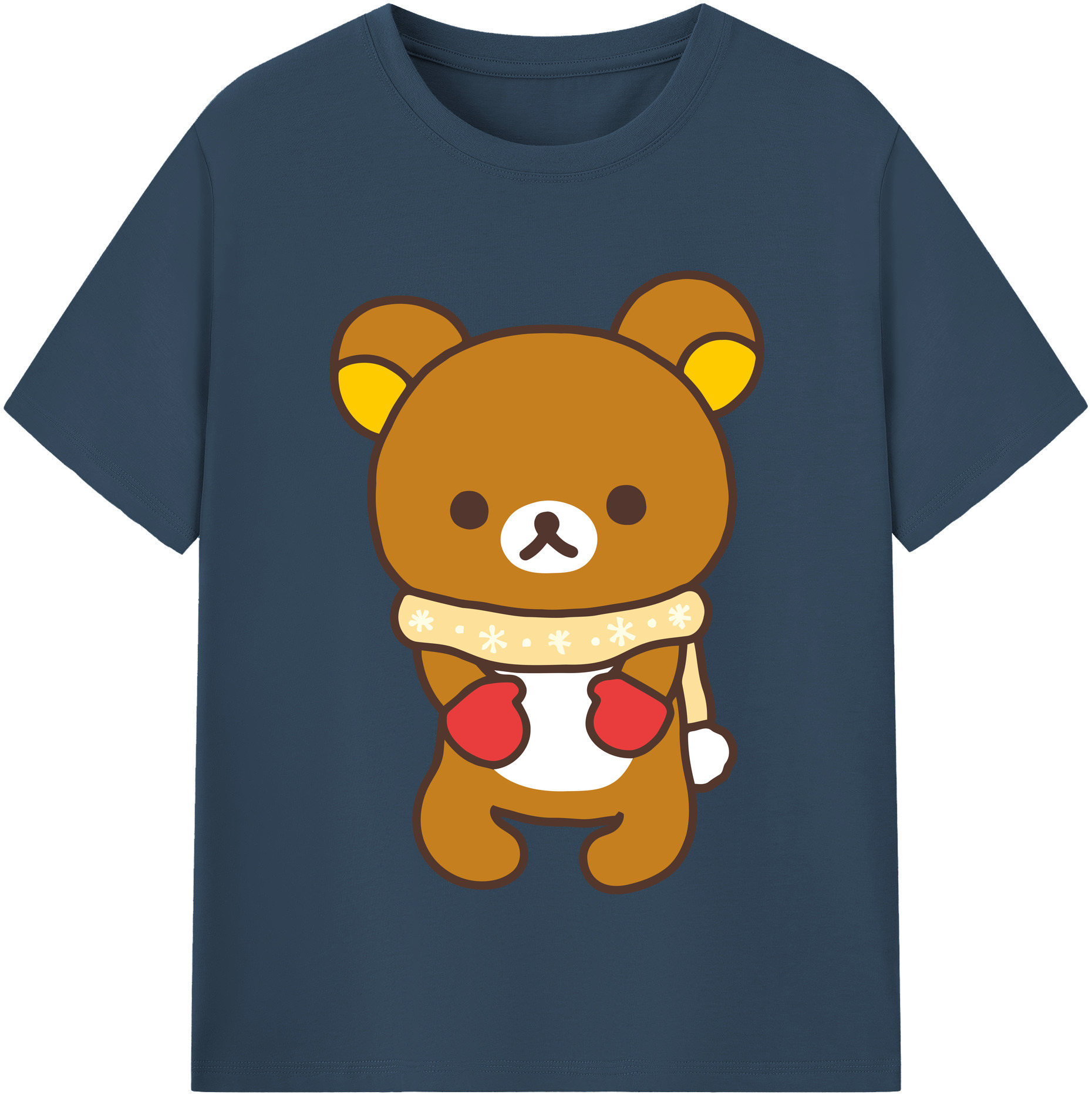 （画像用） リラックマ リラックマ キイロイトリ Rilakkuma Korilakkuma Kiiroitori 綿100％半袖Tシャツ（フロントプリント）