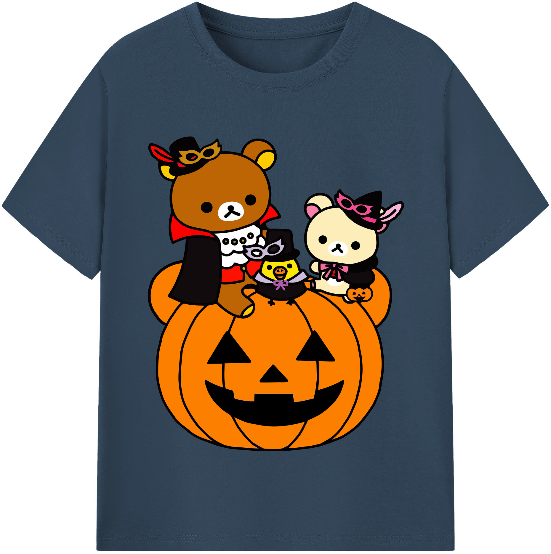 （画像用） リラックマ リラックマ キイロイトリ Rilakkuma Korilakkuma Kiiroitori 綿100％半袖Tシャツ（フロントプリント）