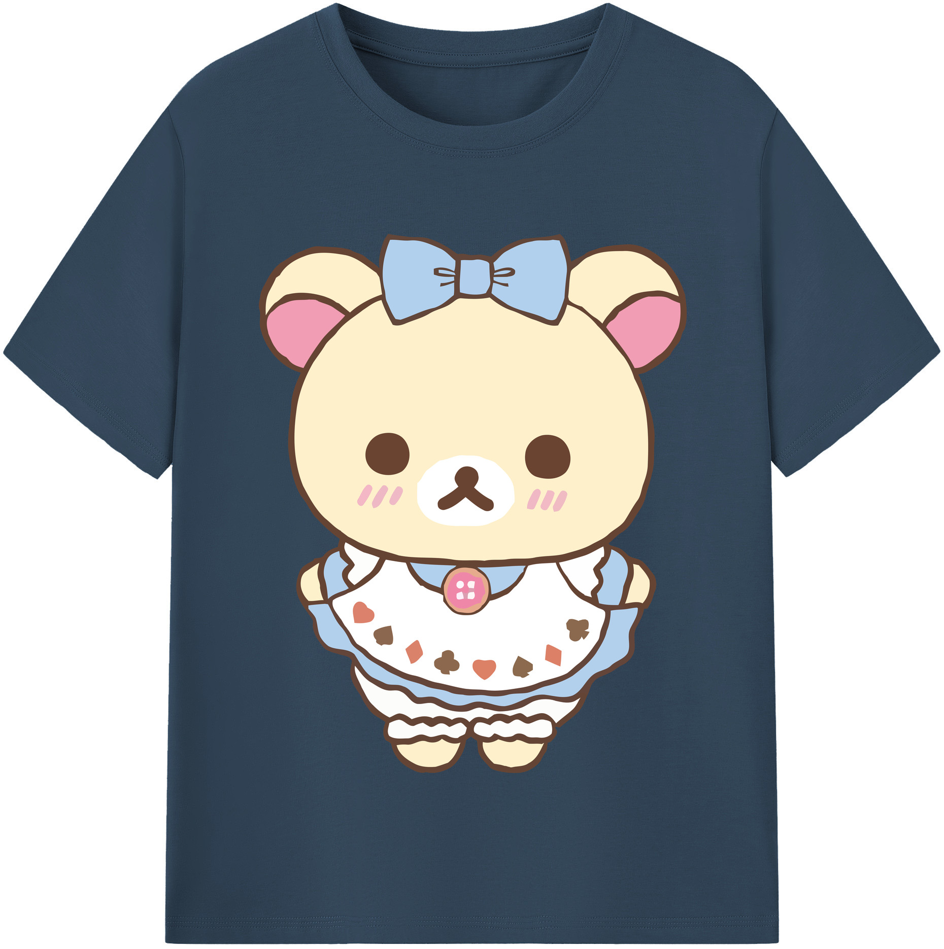 （画像用） リラックマ リラックマ キイロイトリ Rilakkuma Korilakkuma Kiiroitori 綿100％半袖Tシャツ（フロントプリント）