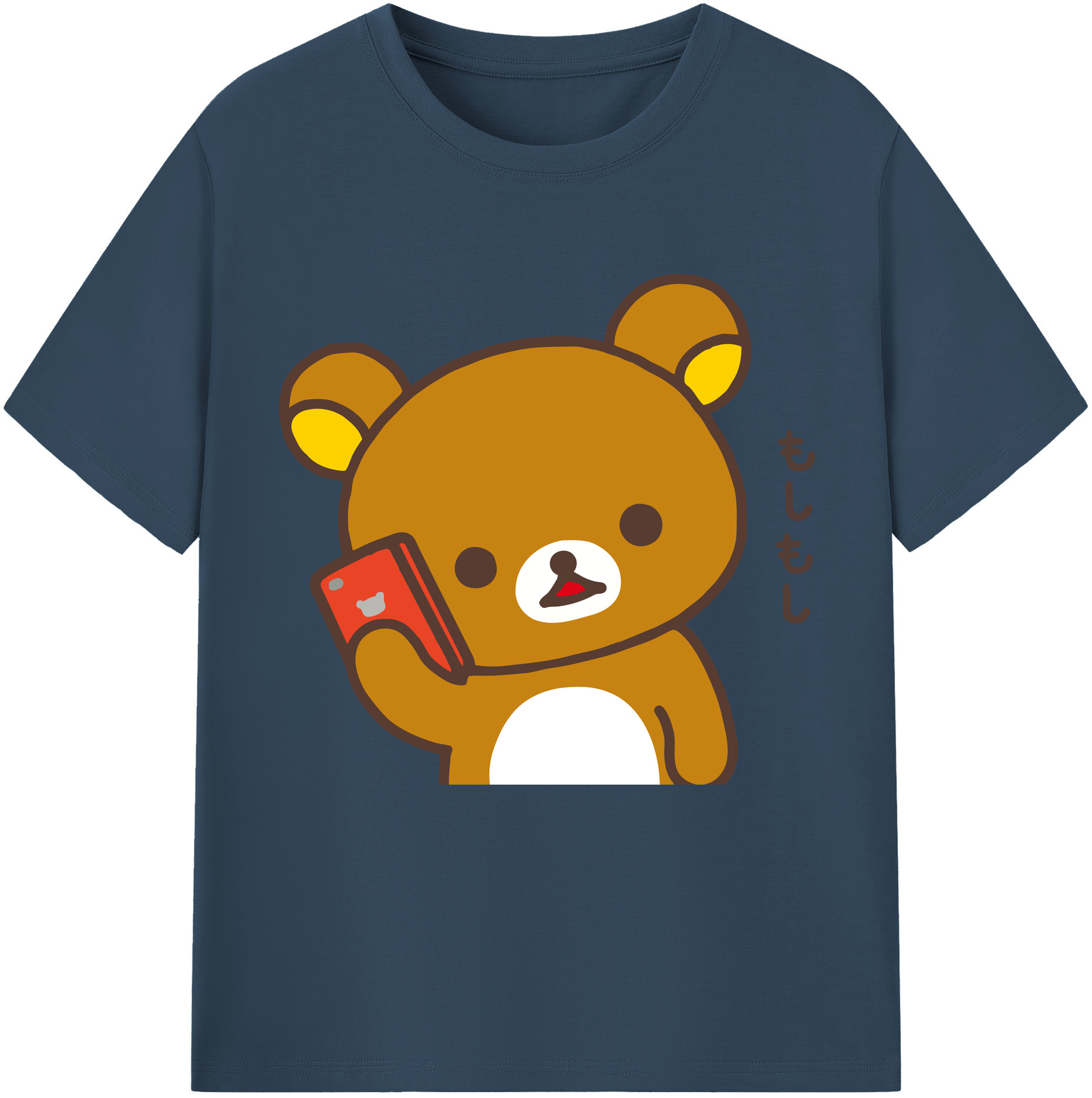 （画像用） リラックマ リラックマ キイロイトリ Rilakkuma Korilakkuma Kiiroitori 綿100％半袖Tシャツ（フロントプリント）