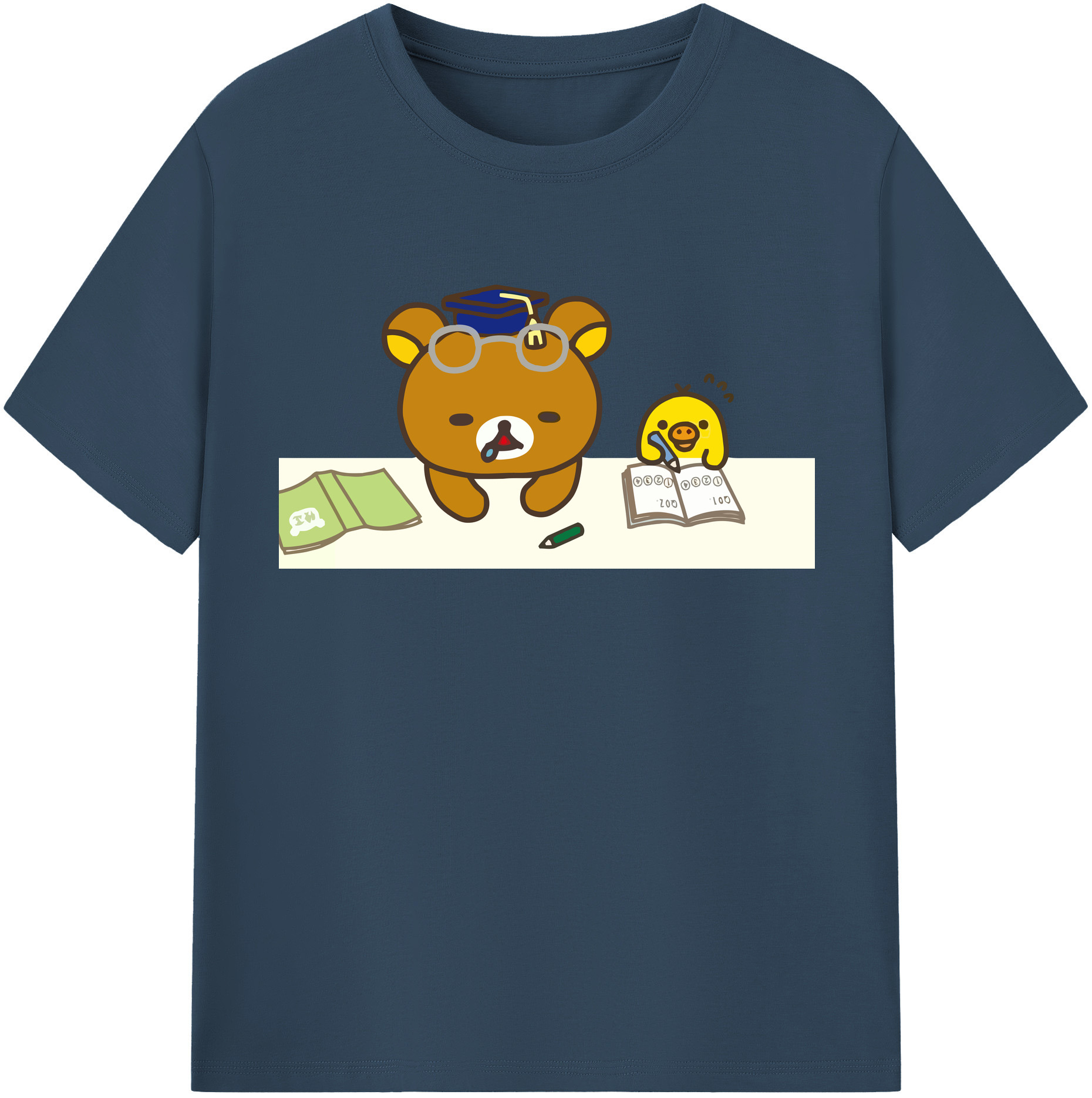 （画像用） リラックマ リラックマ キイロイトリ Rilakkuma Korilakkuma Kiiroitori 綿100％半袖Tシャツ（フロントプリント）