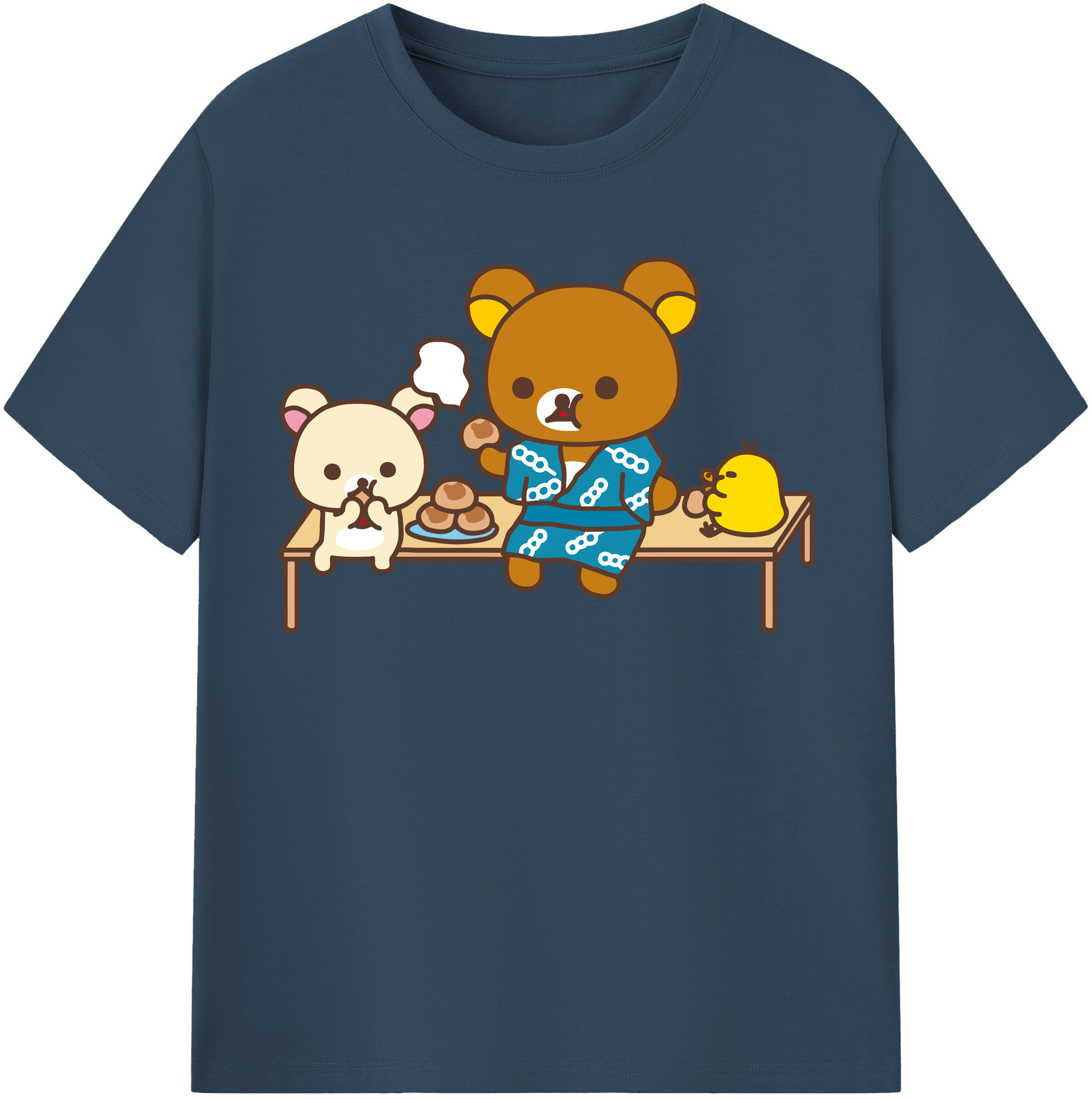 （画像用） リラックマ リラックマ キイロイトリ Rilakkuma Korilakkuma Kiiroitori 綿100％半袖Tシャツ（フロントプリント）