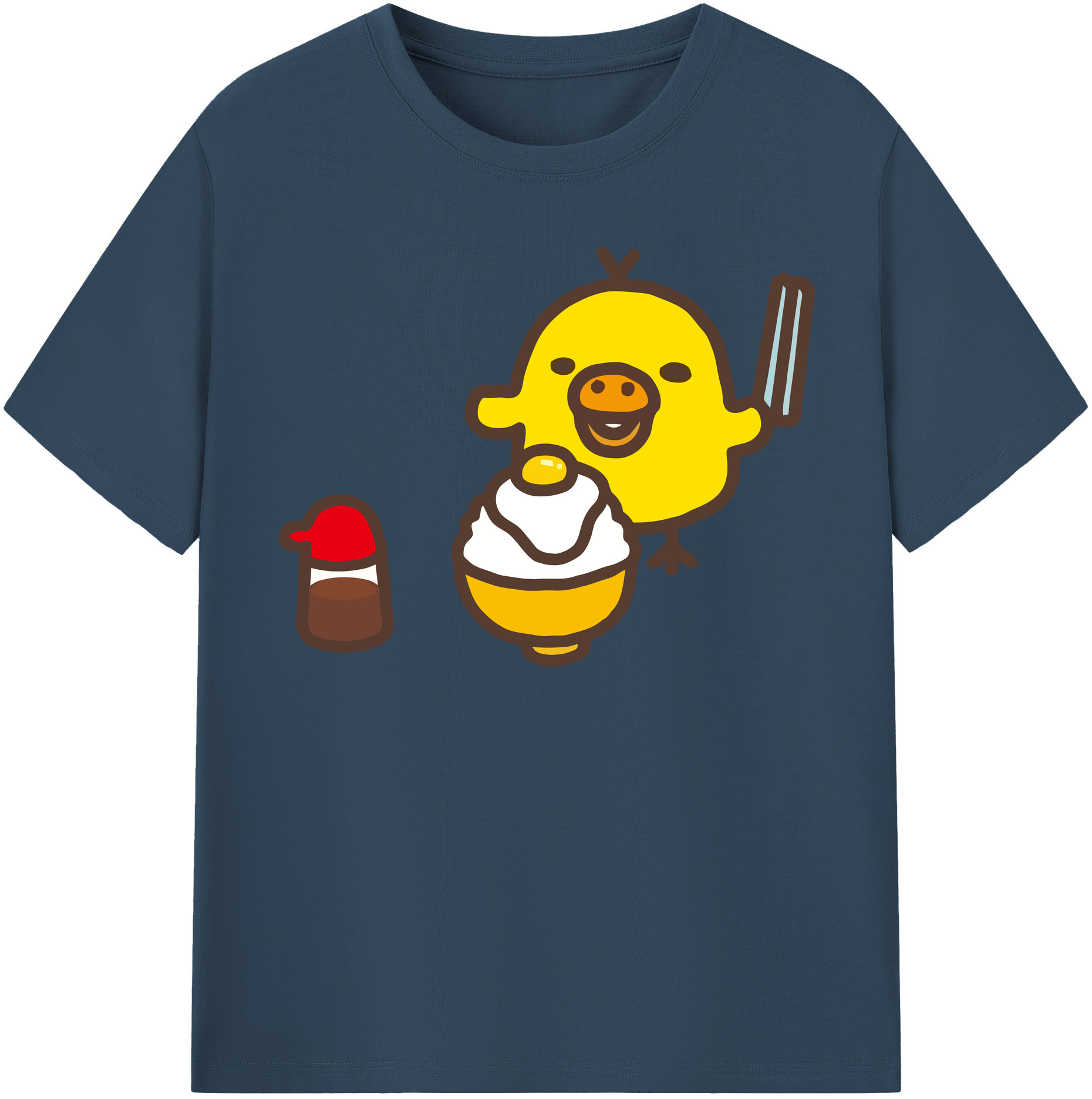 （画像用） リラックマ リラックマ キイロイトリ Rilakkuma Korilakkuma Kiiroitori 綿100％半袖Tシャツ（フロントプリント）