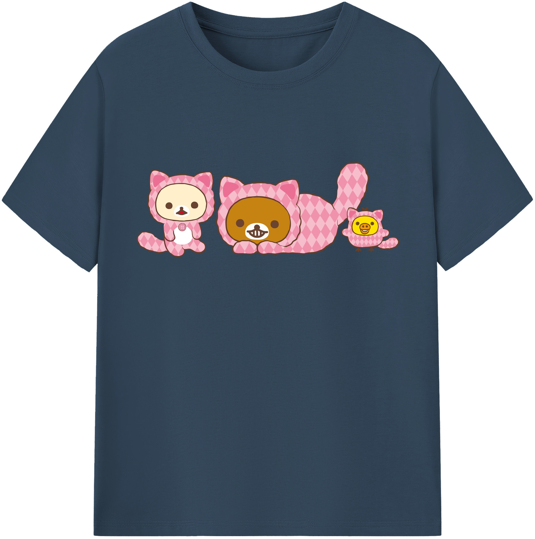 （画像用） リラックマ リラックマ キイロイトリ Rilakkuma Korilakkuma Kiiroitori 綿100％半袖Tシャツ（フロントプリント）