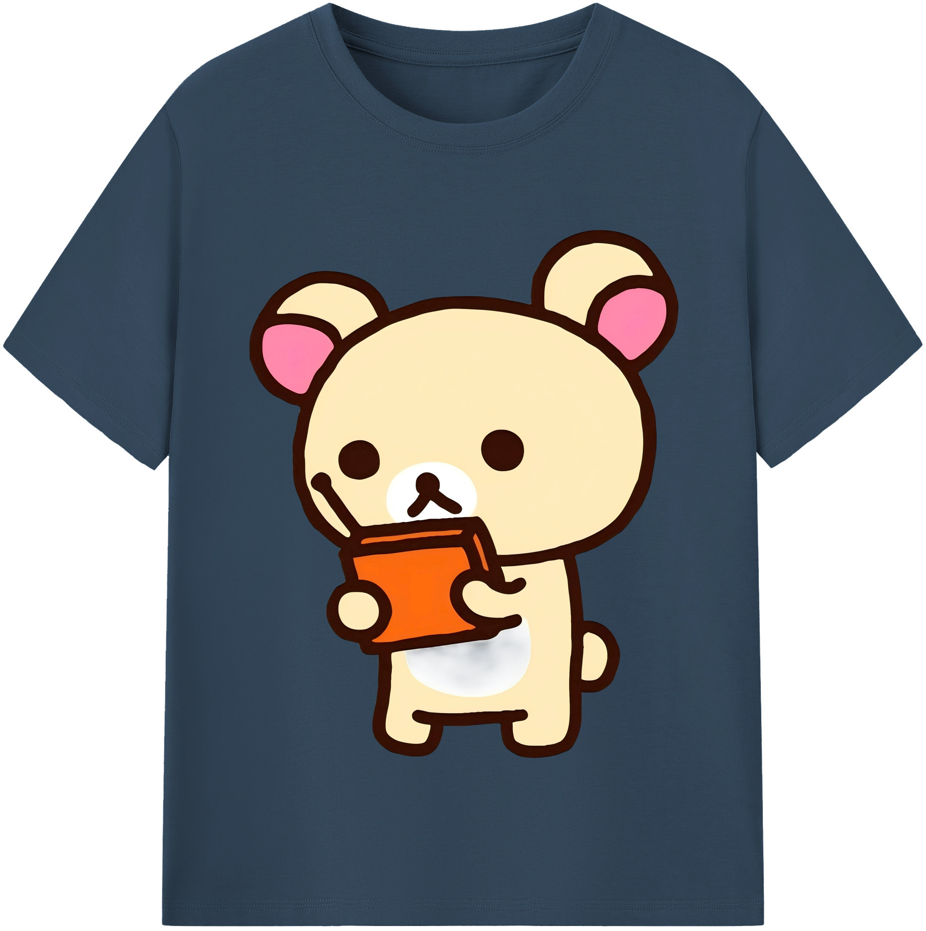 （画像用） リラックマ リラックマ キイロイトリ Rilakkuma Korilakkuma Kiiroitori 綿100％半袖Tシャツ（フロントプリント）