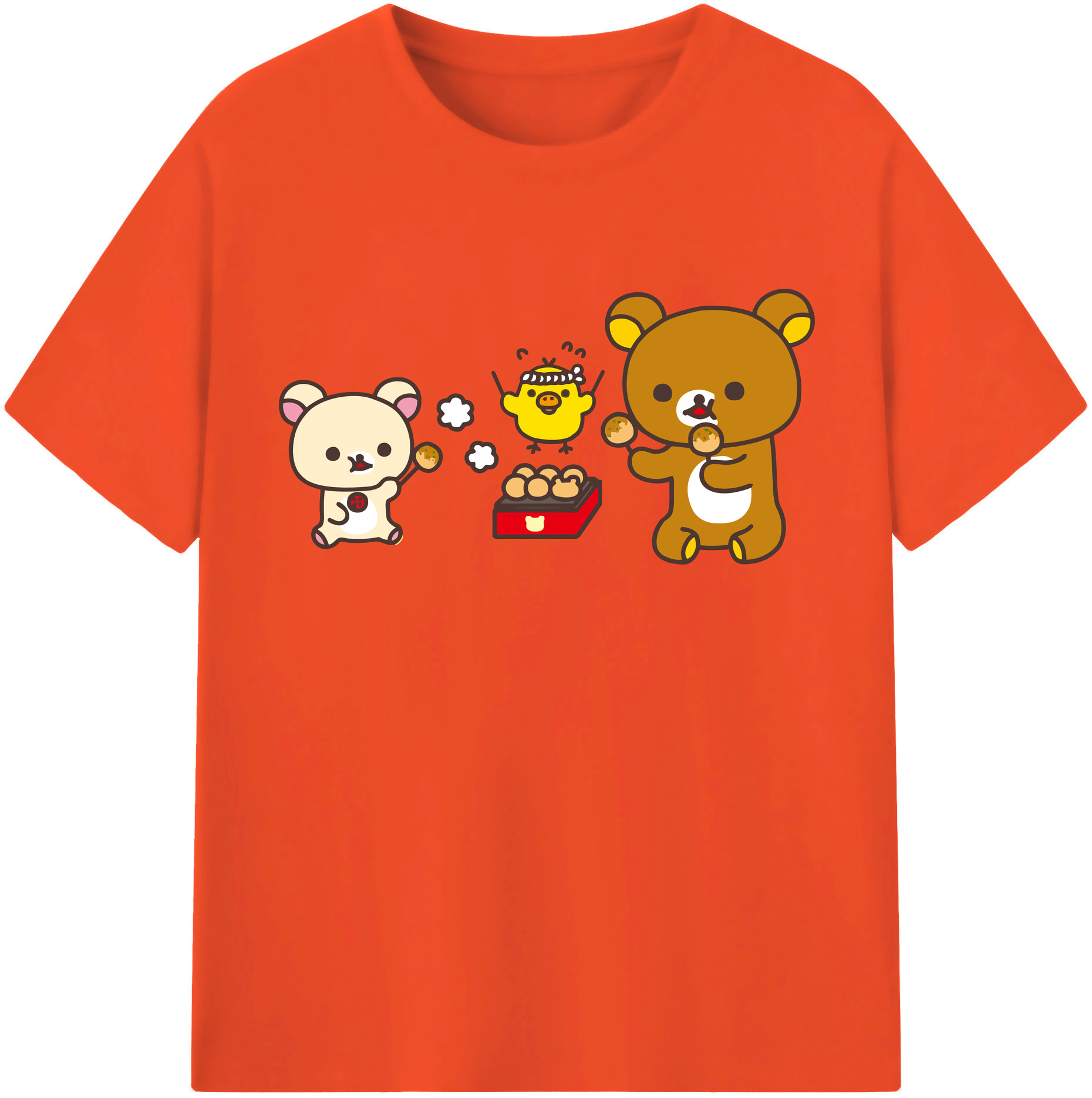 （画像用） リラックマ リラックマ キイロイトリ Rilakkuma Korilakkuma Kiiroitori 綿100％半袖Tシャツ（フロントプリント）