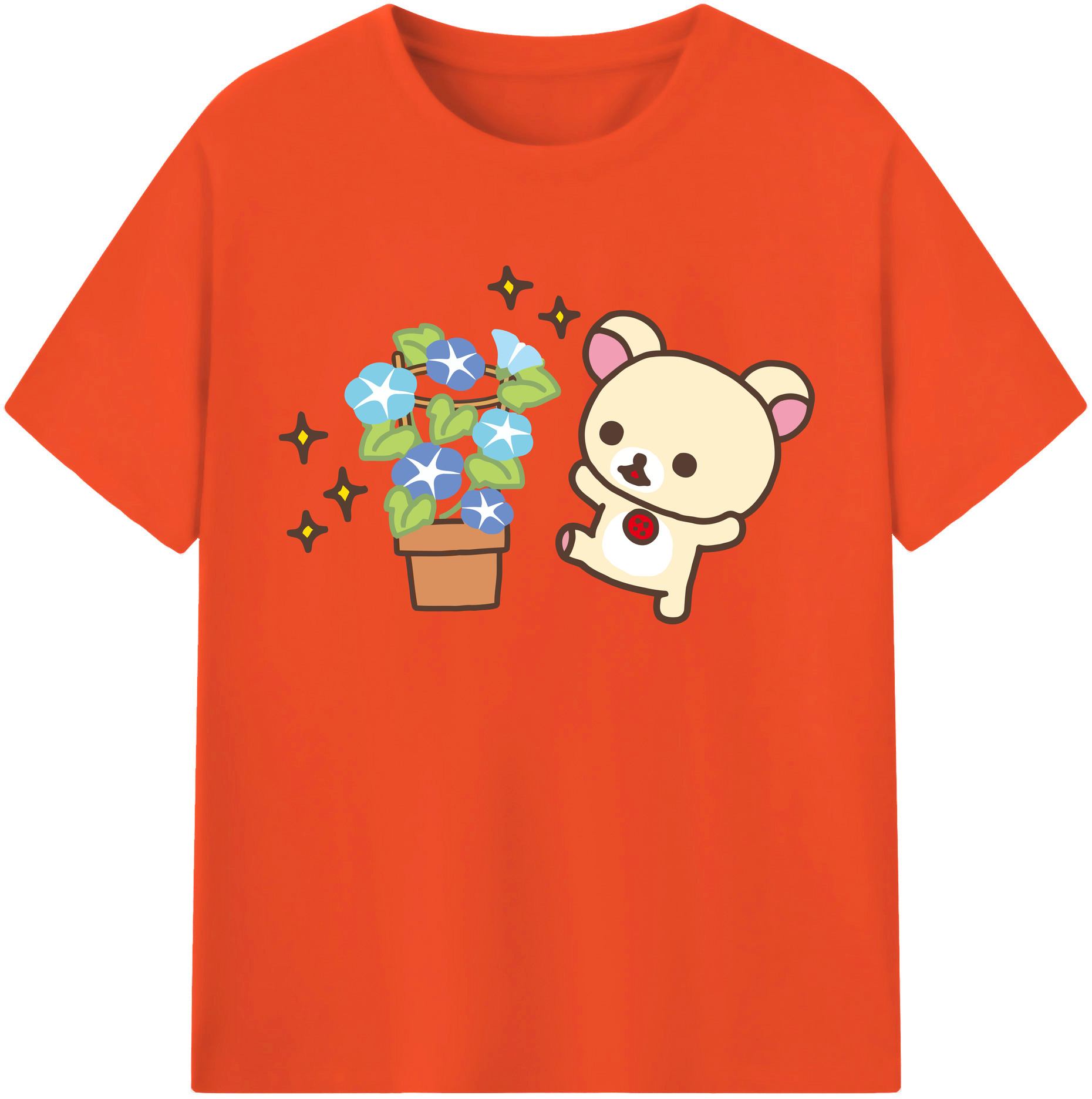 （画像用） リラックマ リラックマ キイロイトリ Rilakkuma Korilakkuma Kiiroitori 綿100％半袖Tシャツ（フロントプリント）