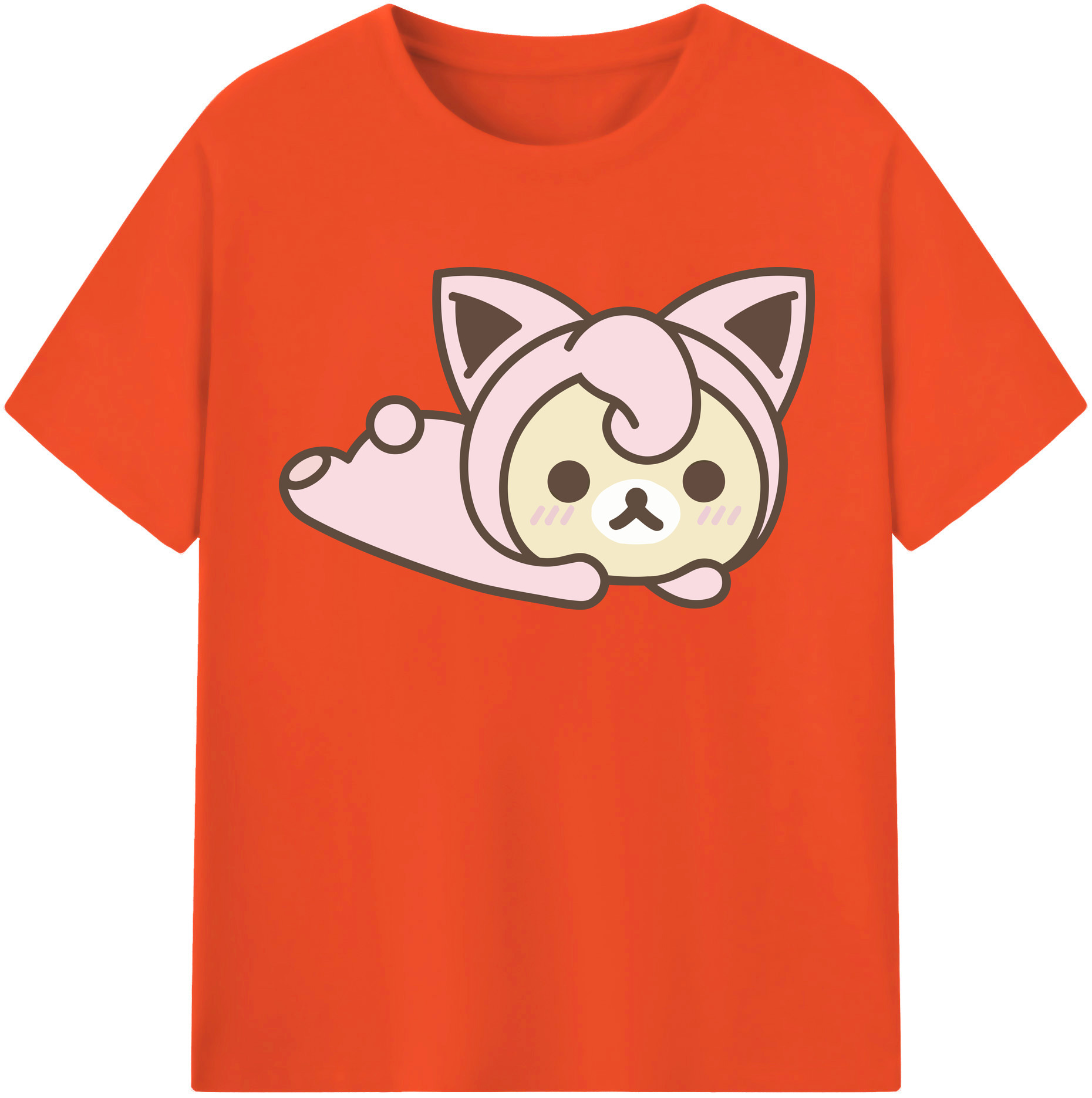 （画像用） リラックマ リラックマ キイロイトリ Rilakkuma Korilakkuma Kiiroitori 綿100％半袖Tシャツ（フロントプリント）