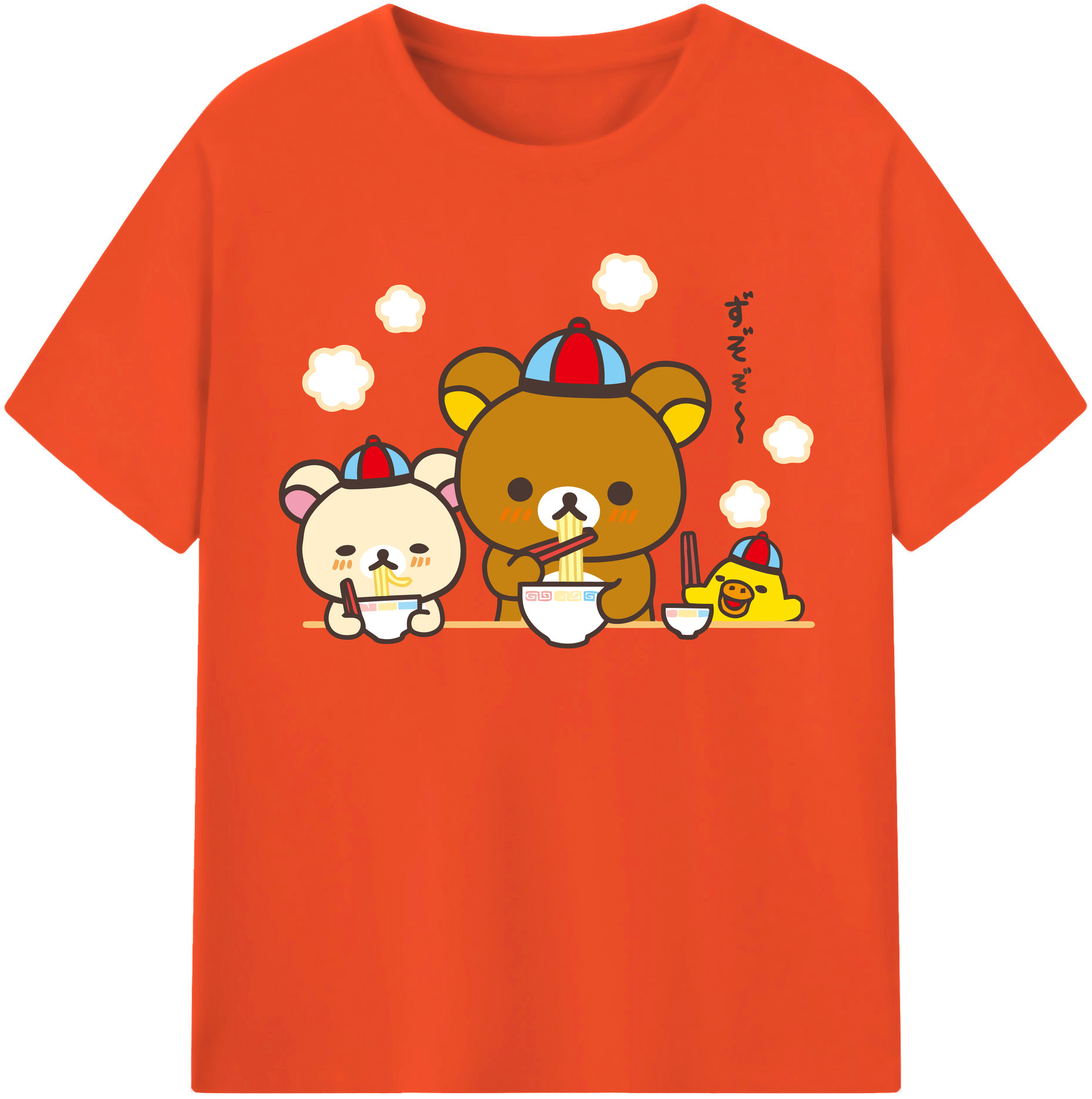 （画像用） リラックマ リラックマ キイロイトリ Rilakkuma Korilakkuma Kiiroitori 綿100％半袖Tシャツ（フロントプリント）