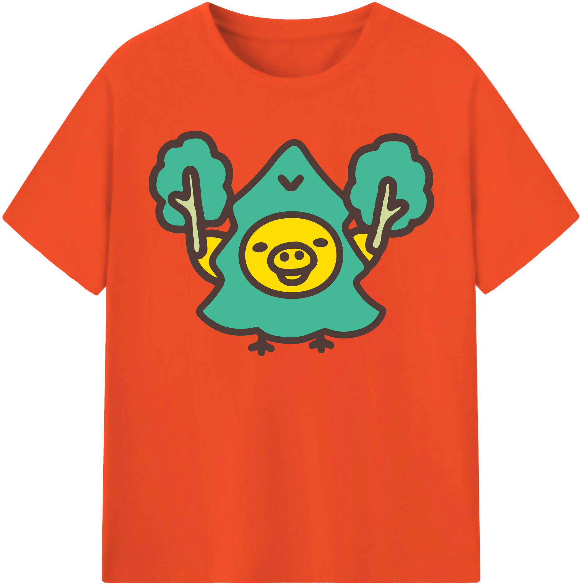 （画像用） リラックマ リラックマ キイロイトリ Rilakkuma Korilakkuma Kiiroitori 綿100％半袖Tシャツ（フロントプリント）