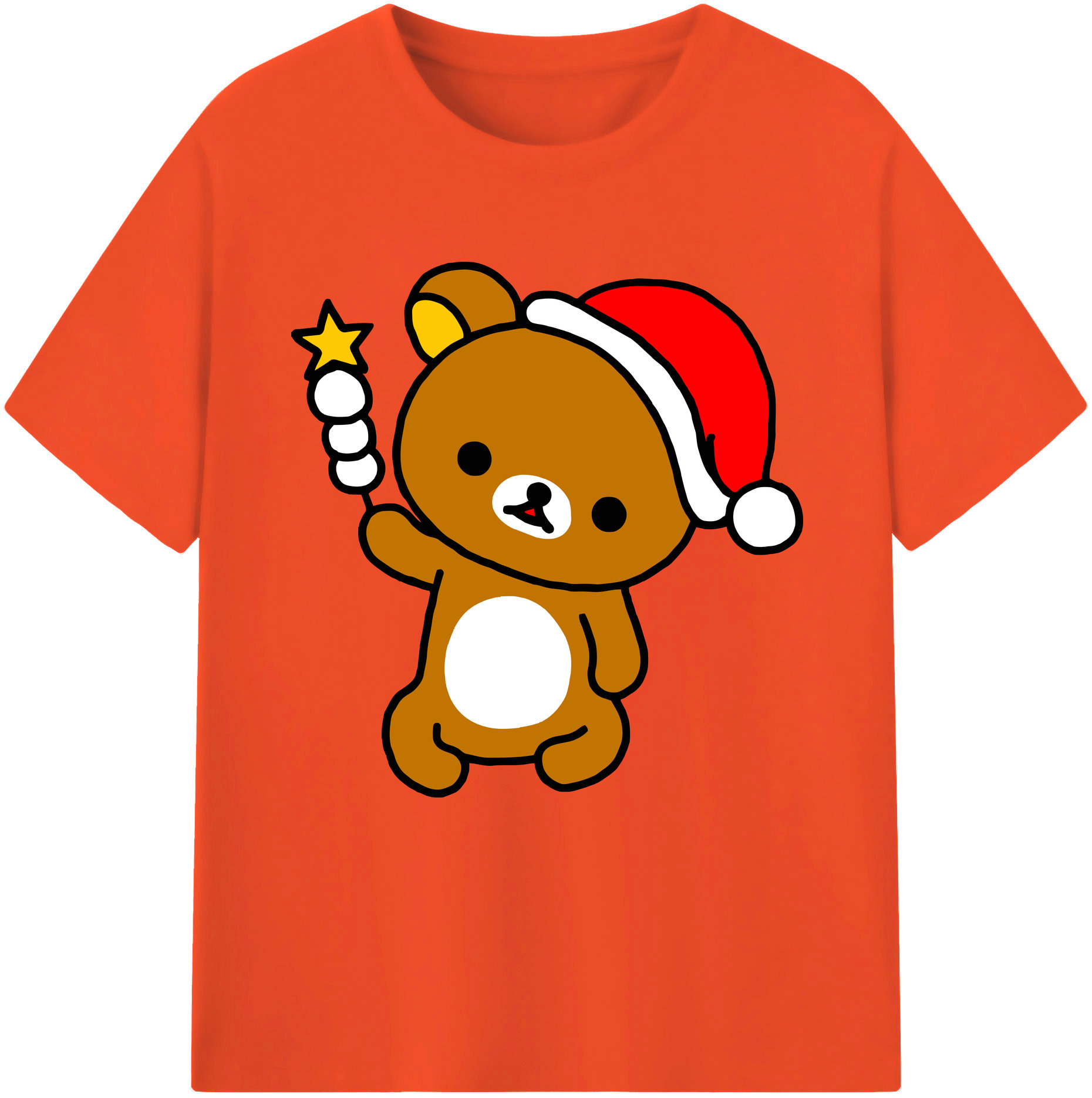 （画像用） リラックマ リラックマ キイロイトリ Rilakkuma Korilakkuma Kiiroitori 綿100％半袖Tシャツ（フロントプリント）