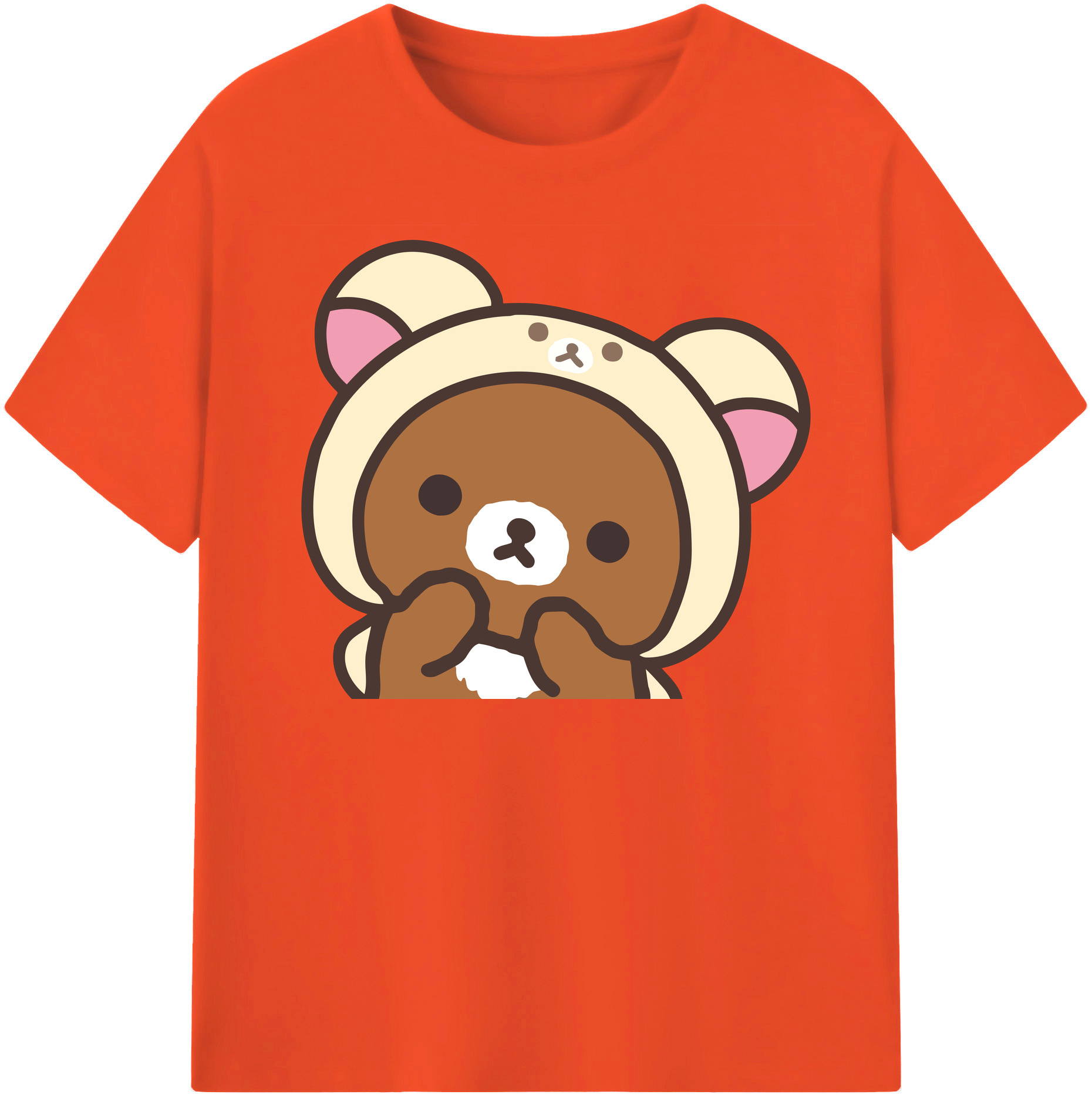 （画像用） リラックマ リラックマ キイロイトリ Rilakkuma Korilakkuma Kiiroitori 綿100％半袖Tシャツ（フロントプリント）