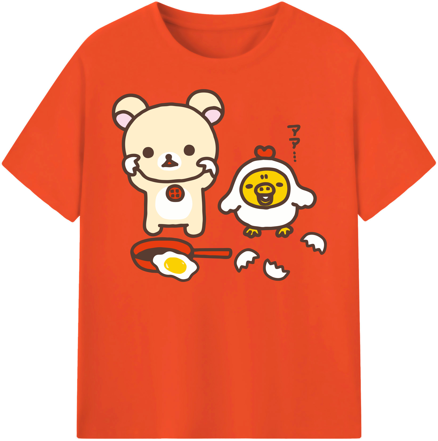 （画像用） リラックマ リラックマ キイロイトリ Rilakkuma Korilakkuma Kiiroitori 綿100％半袖Tシャツ（フロントプリント）