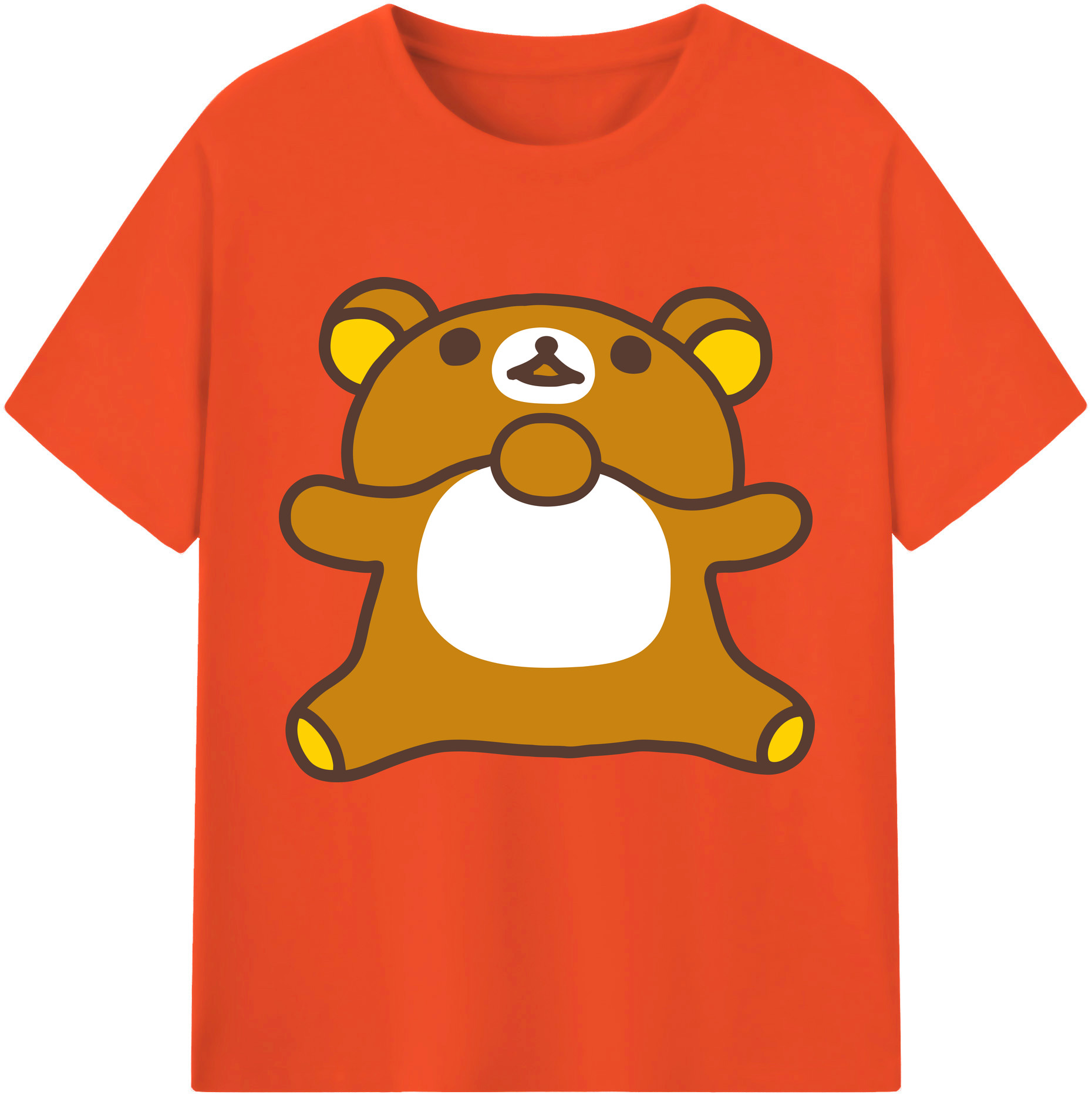 （画像用） リラックマ リラックマ キイロイトリ Rilakkuma Korilakkuma Kiiroitori 綿100％半袖Tシャツ（フロントプリント）