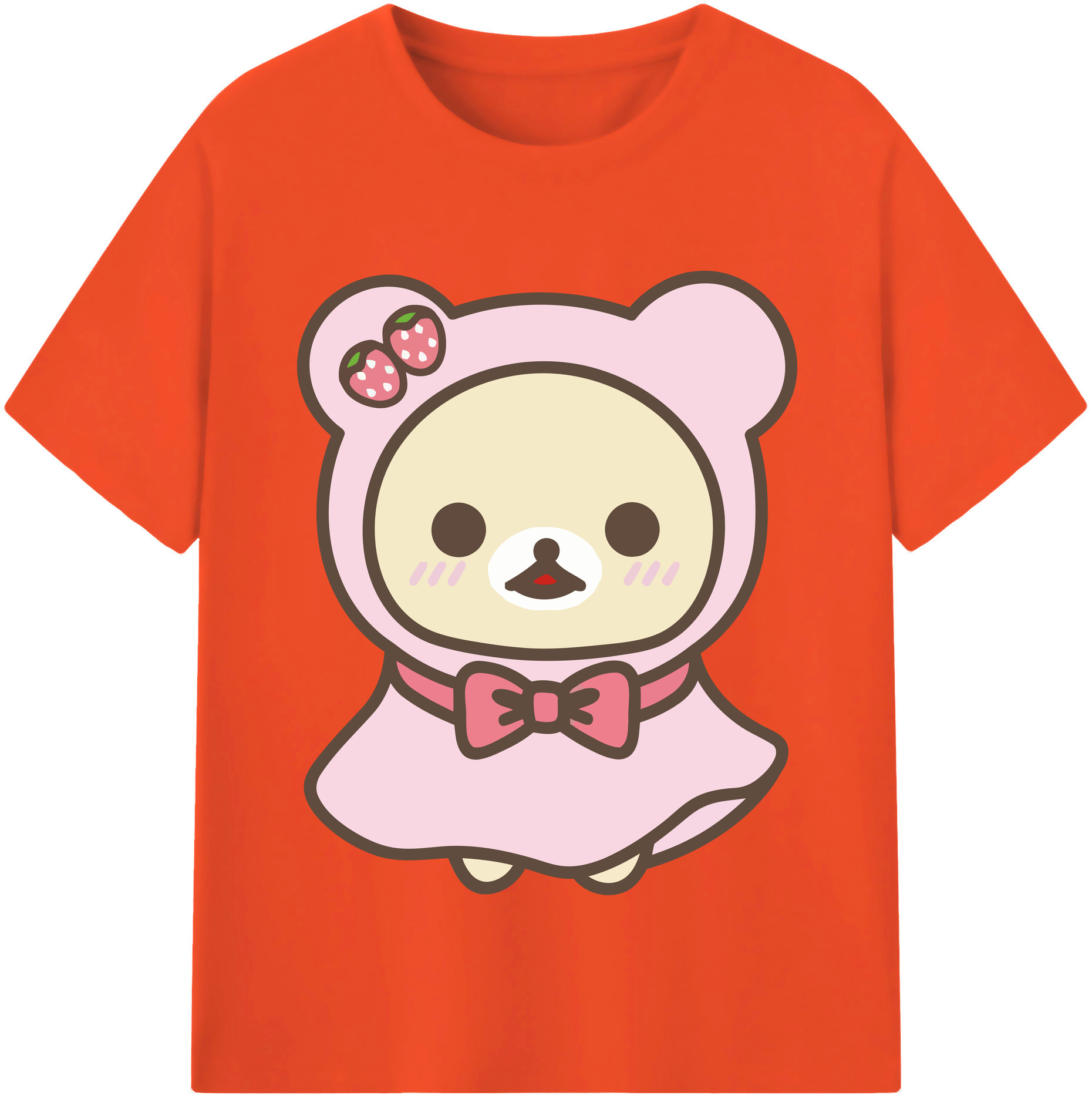 （画像用） リラックマ リラックマ キイロイトリ Rilakkuma Korilakkuma Kiiroitori 綿100％半袖Tシャツ（フロントプリント）