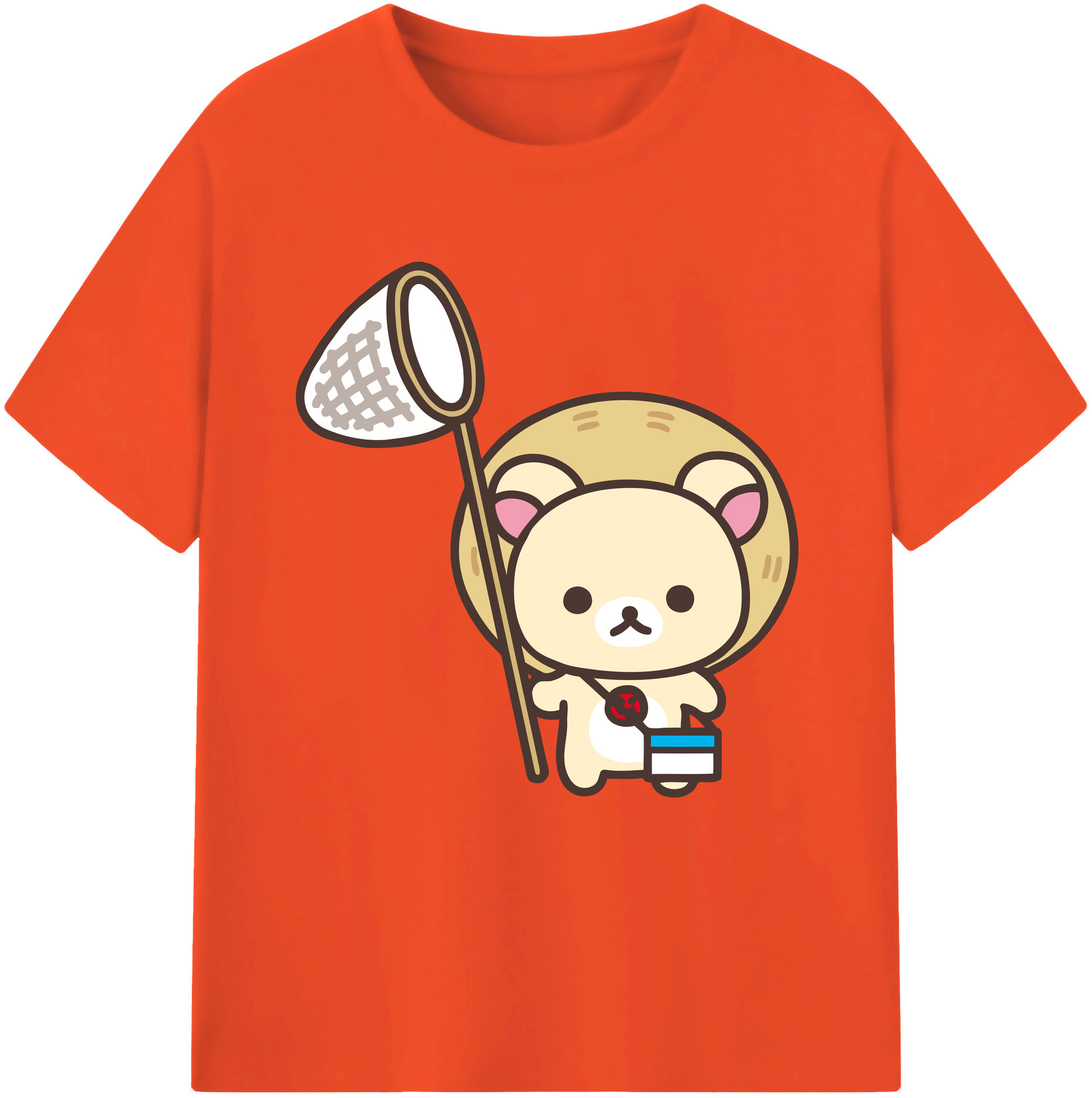 （画像用） リラックマ リラックマ キイロイトリ Rilakkuma Korilakkuma Kiiroitori 綿100％半袖Tシャツ（フロントプリント）