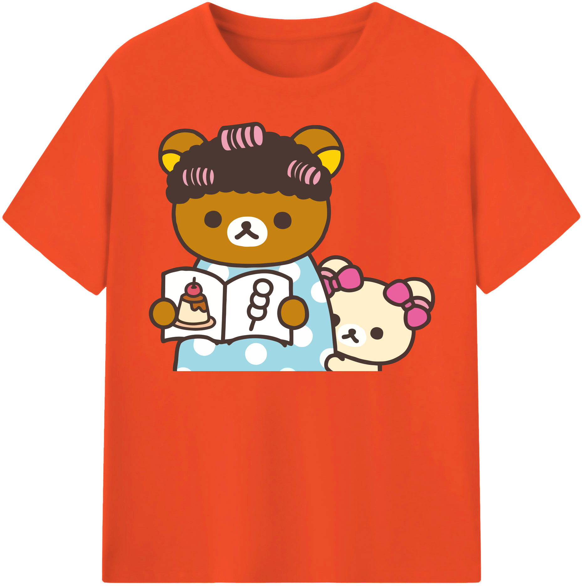 （画像用） リラックマ リラックマ キイロイトリ Rilakkuma Korilakkuma Kiiroitori 綿100％半袖Tシャツ（フロントプリント）
