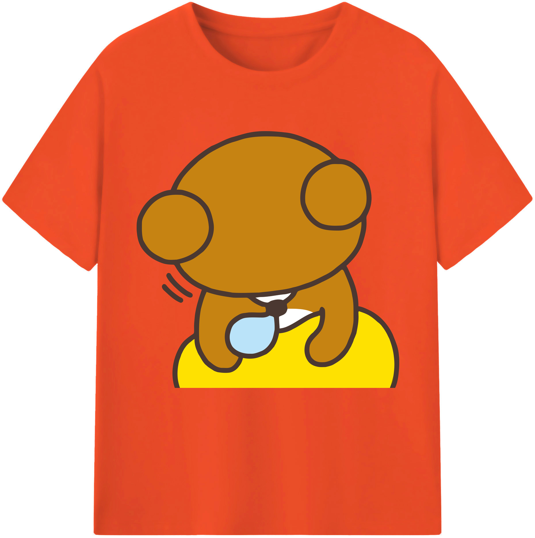 （画像用） リラックマ リラックマ キイロイトリ Rilakkuma Korilakkuma Kiiroitori 綿100％半袖Tシャツ（フロントプリント）