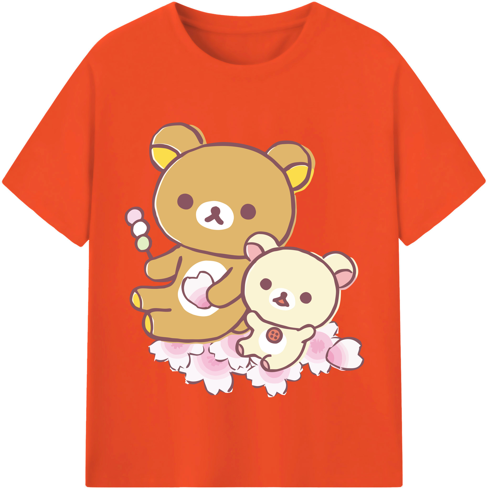 （画像用） リラックマ リラックマ キイロイトリ Rilakkuma Korilakkuma Kiiroitori 綿100％半袖Tシャツ（フロントプリント）