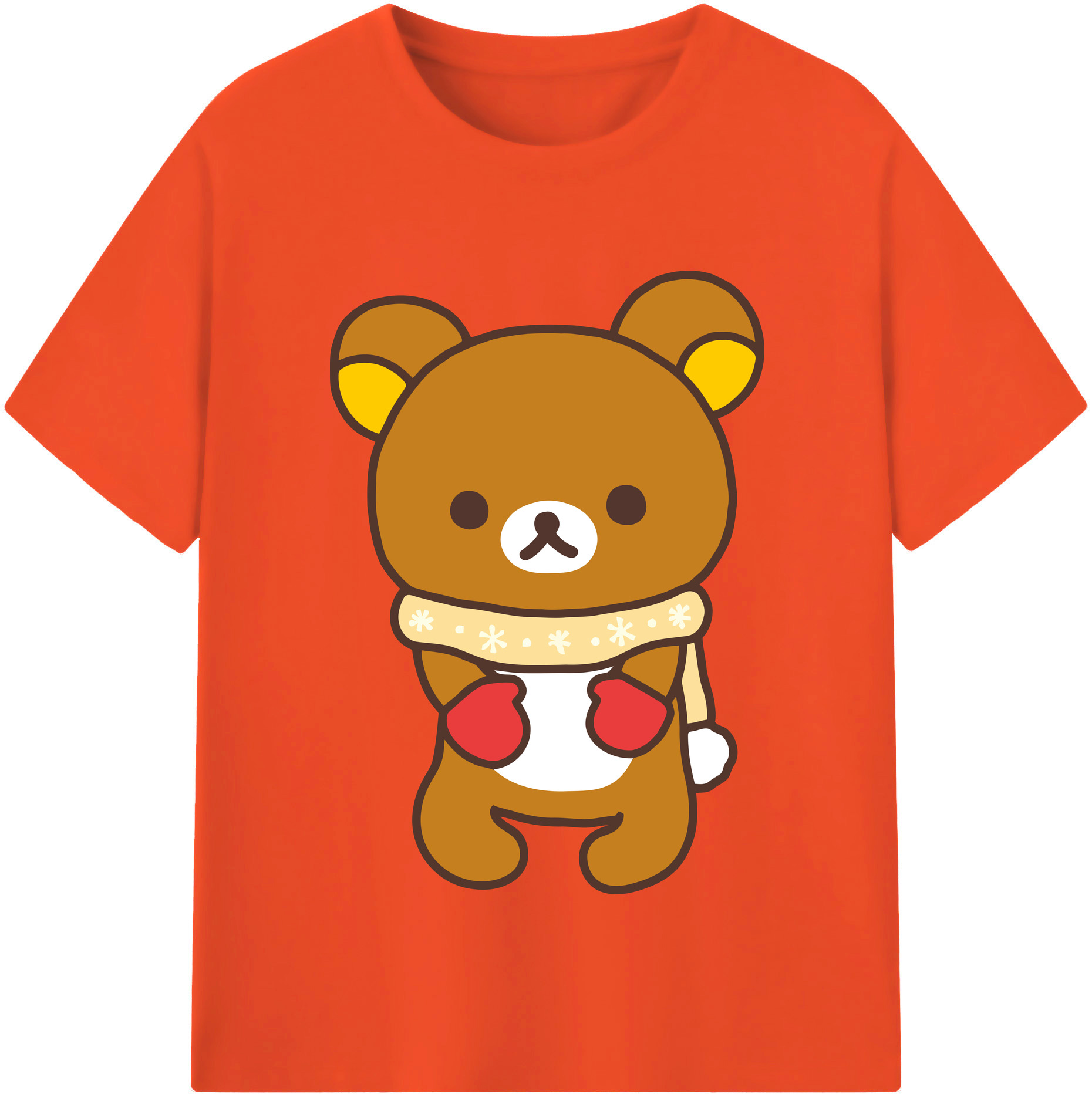 （画像用） リラックマ リラックマ キイロイトリ Rilakkuma Korilakkuma Kiiroitori 綿100％半袖Tシャツ（フロントプリント）