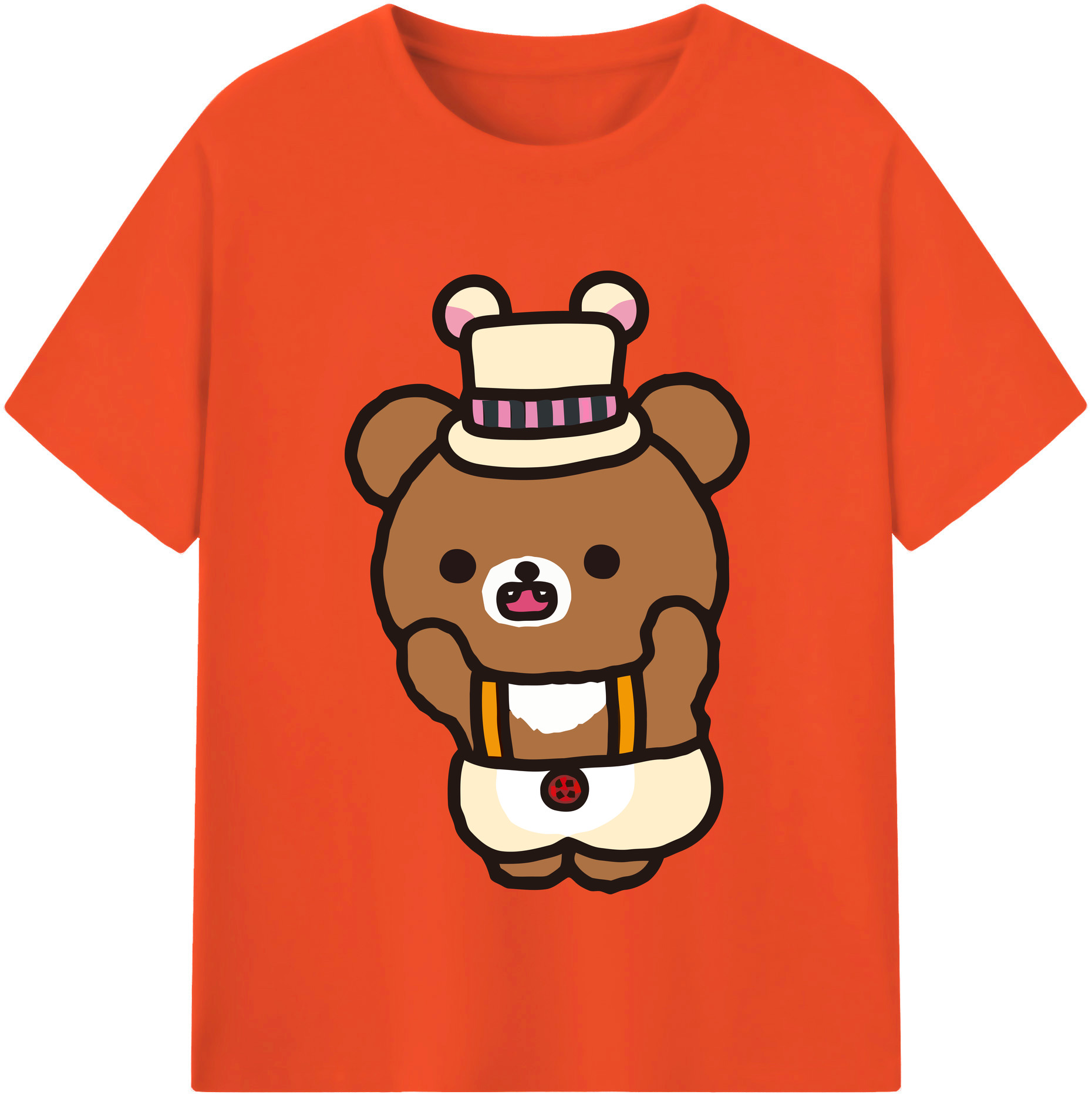 （画像用） リラックマ リラックマ キイロイトリ Rilakkuma Korilakkuma Kiiroitori 綿100％半袖Tシャツ（フロントプリント）