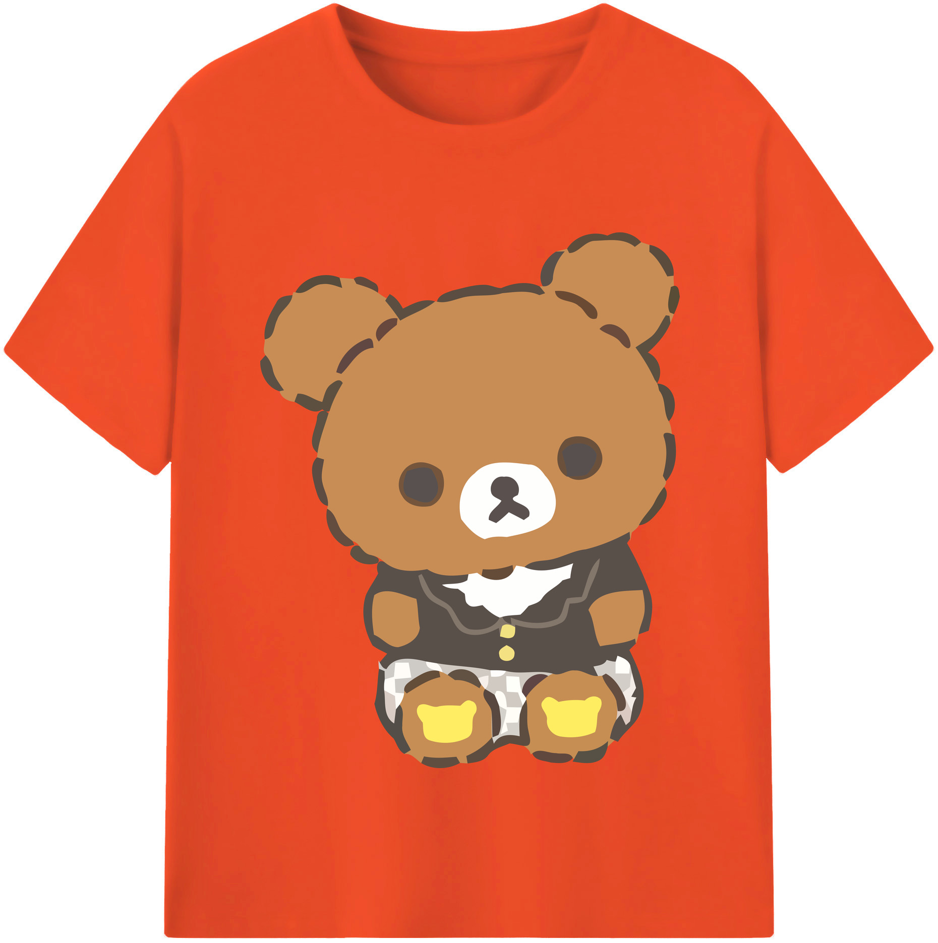 （画像用） リラックマ リラックマ キイロイトリ Rilakkuma Korilakkuma Kiiroitori 綿100％半袖Tシャツ（フロントプリント）