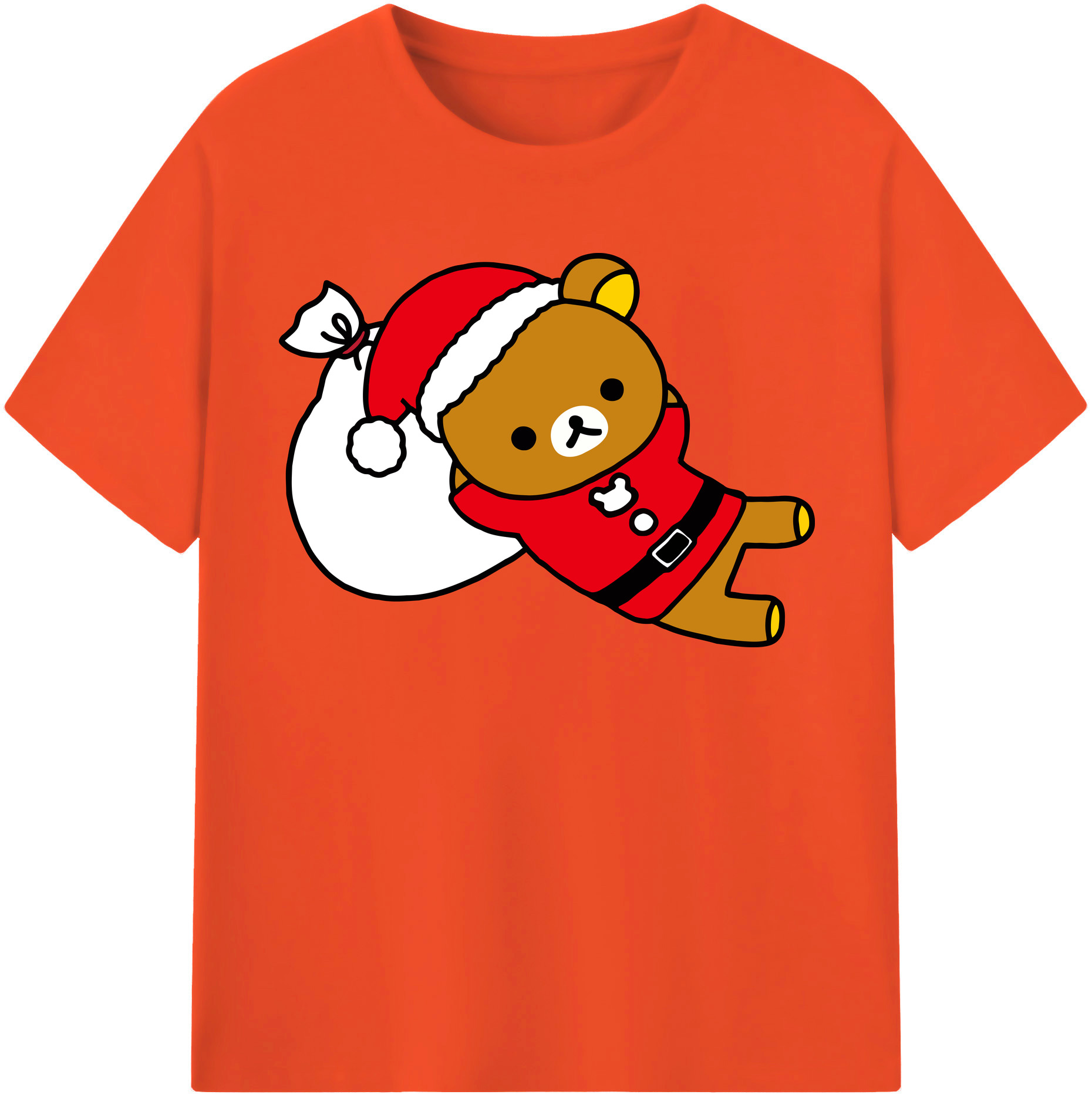 （画像用） リラックマ リラックマ キイロイトリ Rilakkuma Korilakkuma Kiiroitori 綿100％半袖Tシャツ（フロントプリント）