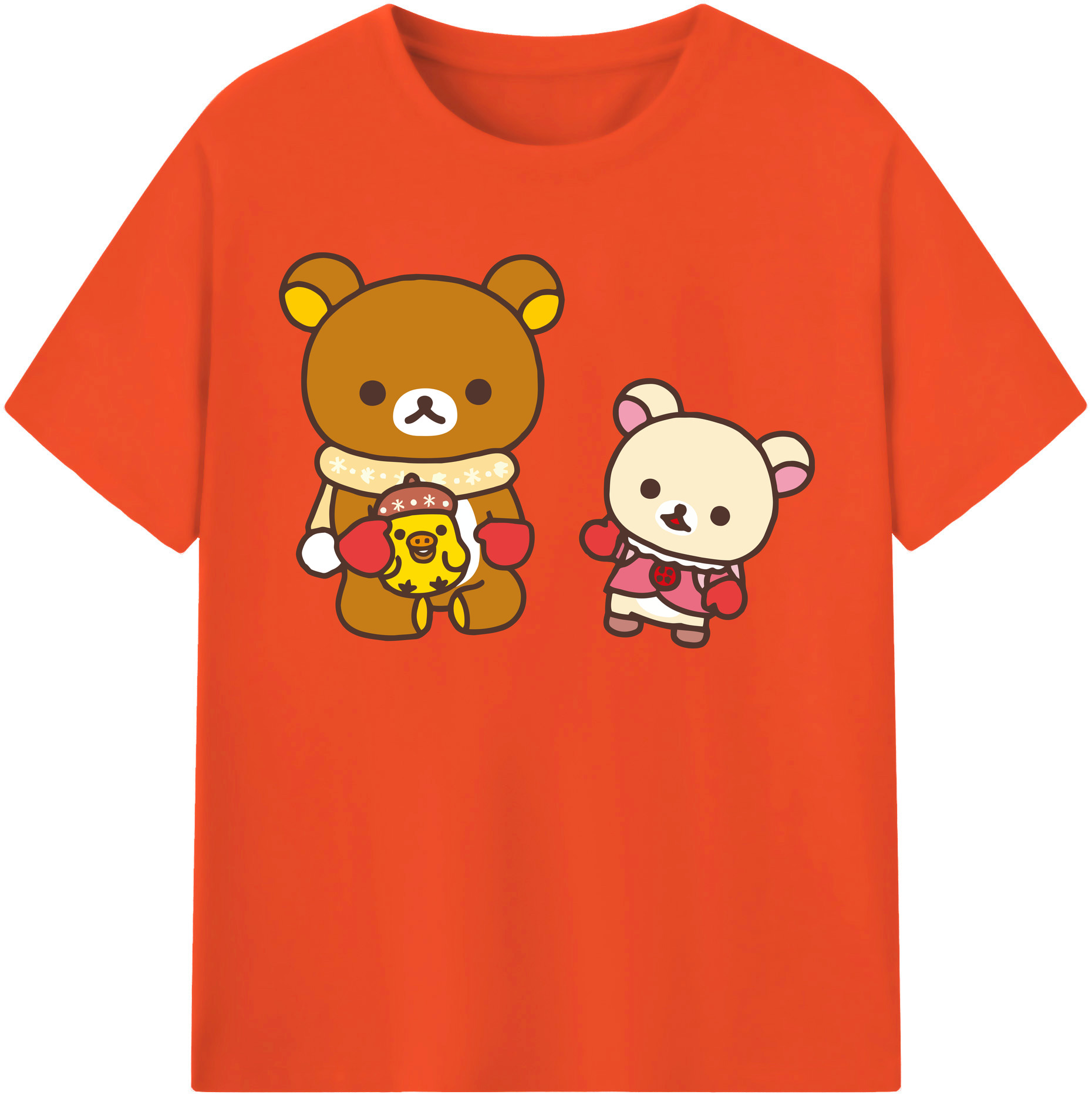 （画像用） リラックマ リラックマ キイロイトリ Rilakkuma Korilakkuma Kiiroitori 綿100％半袖Tシャツ（フロントプリント）