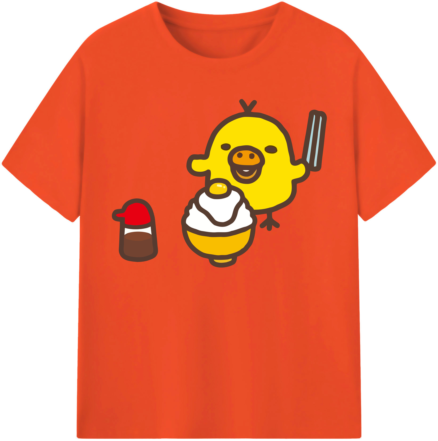 （画像用） リラックマ リラックマ キイロイトリ Rilakkuma Korilakkuma Kiiroitori 綿100％半袖Tシャツ（フロントプリント）