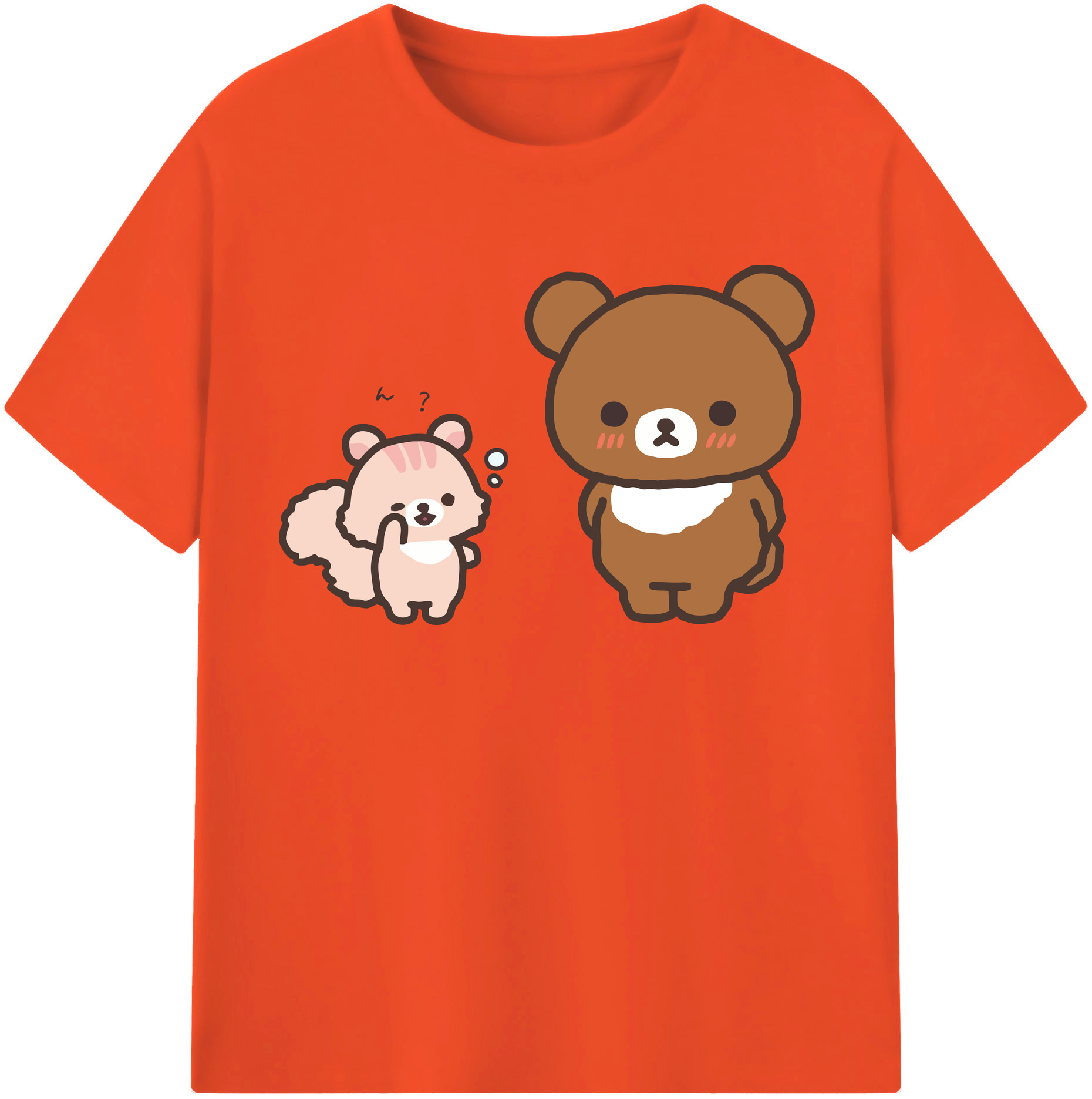 （画像用） リラックマ リラックマ キイロイトリ Rilakkuma Korilakkuma Kiiroitori 綿100％半袖Tシャツ（フロントプリント）