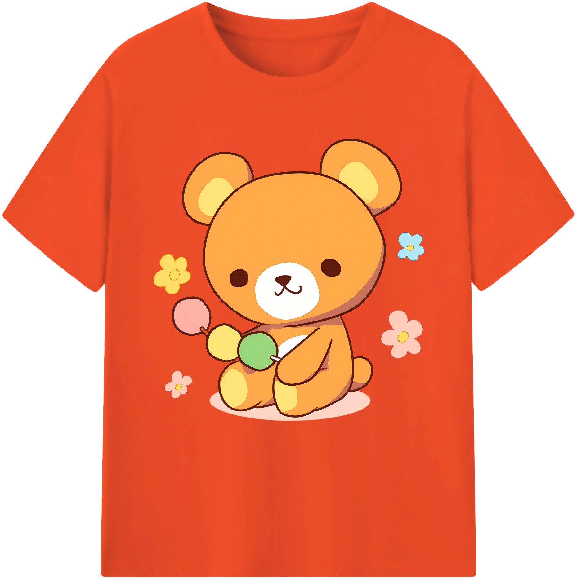 （画像用） リラックマ リラックマ キイロイトリ Rilakkuma Korilakkuma Kiiroitori 綿100％半袖Tシャツ（フロントプリント）