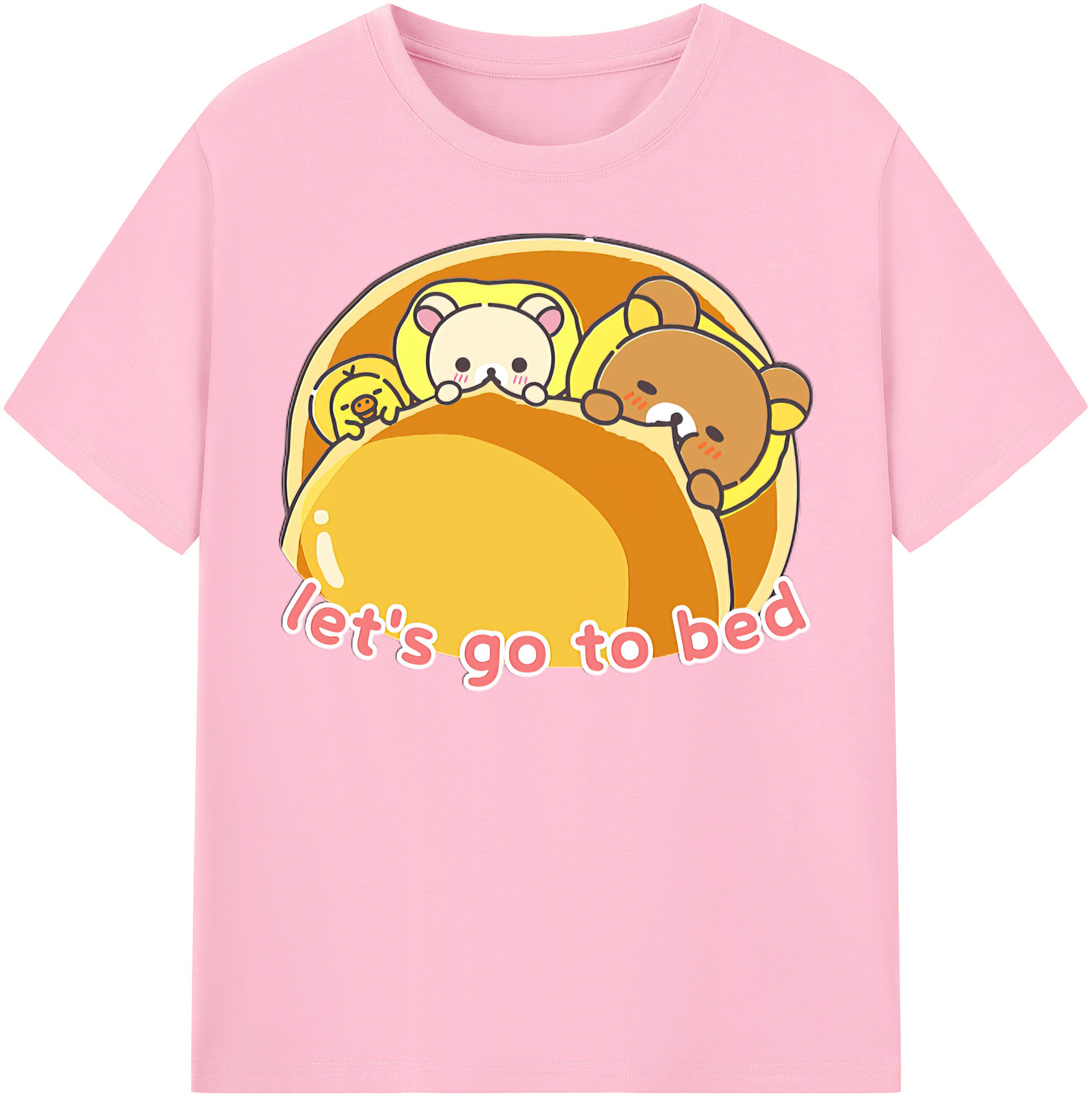 （画像用） リラックマ リラックマ キイロイトリ Rilakkuma Korilakkuma Kiiroitori 綿100％半袖Tシャツ（フロントプリント）