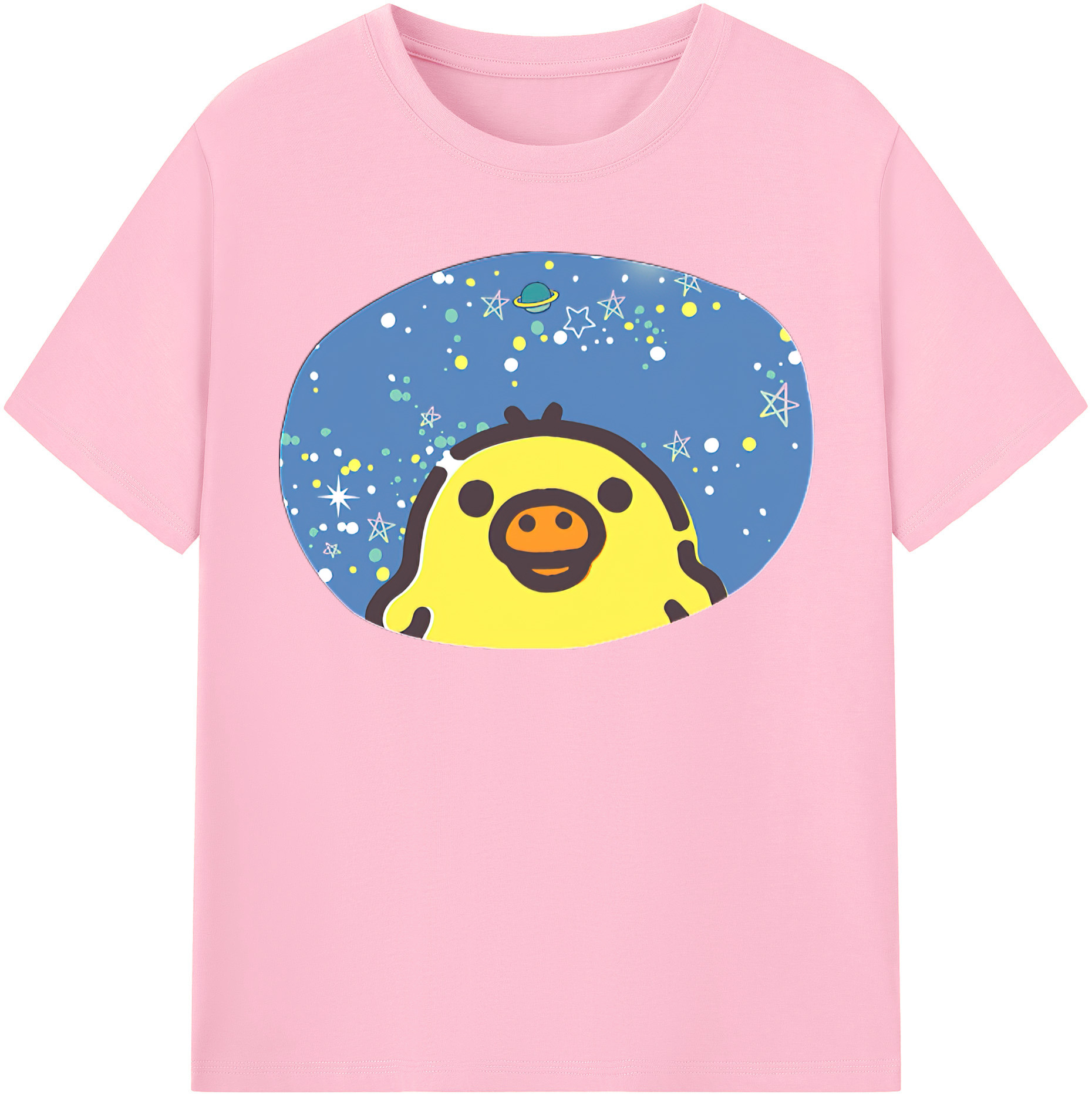 （画像用） リラックマ リラックマ キイロイトリ Rilakkuma Korilakkuma Kiiroitori 綿100％半袖Tシャツ（フロントプリント）