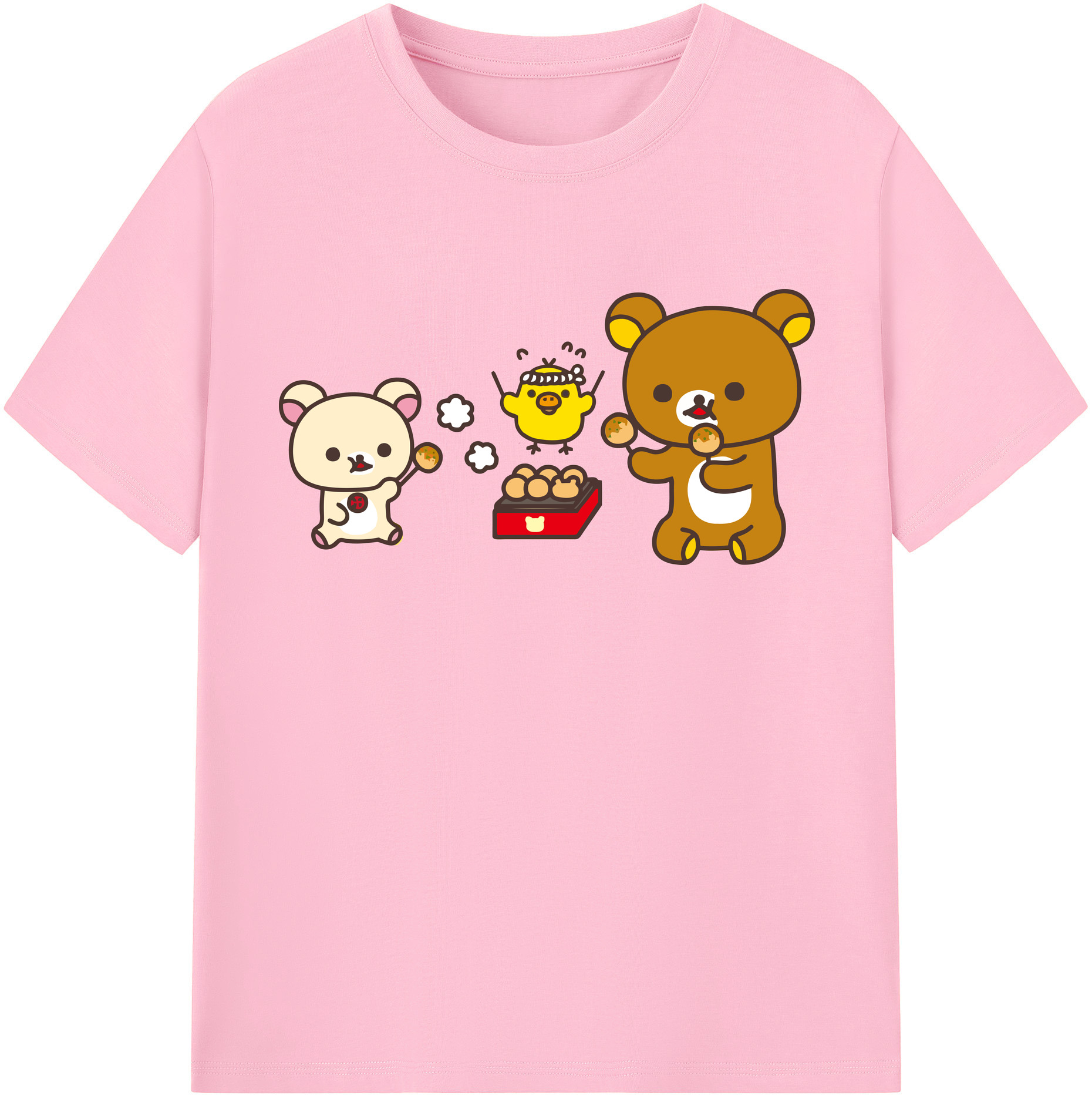 （画像用） リラックマ リラックマ キイロイトリ Rilakkuma Korilakkuma Kiiroitori 綿100％半袖Tシャツ（フロントプリント）