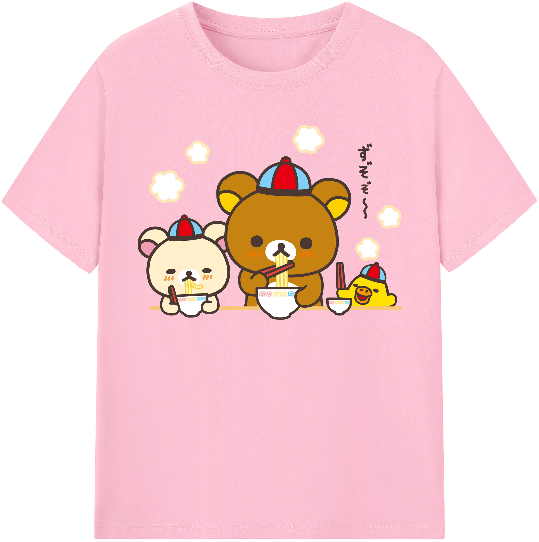 （画像用） リラックマ リラックマ キイロイトリ Rilakkuma Korilakkuma Kiiroitori 綿100％半袖Tシャツ（フロントプリント）