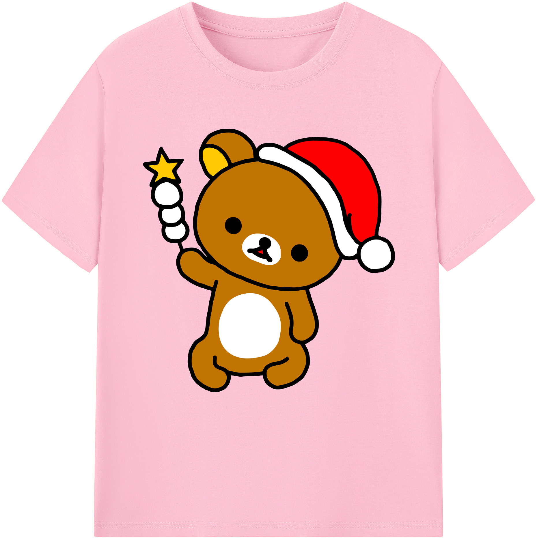 （画像用） リラックマ リラックマ キイロイトリ Rilakkuma Korilakkuma Kiiroitori 綿100％半袖Tシャツ（フロントプリント）