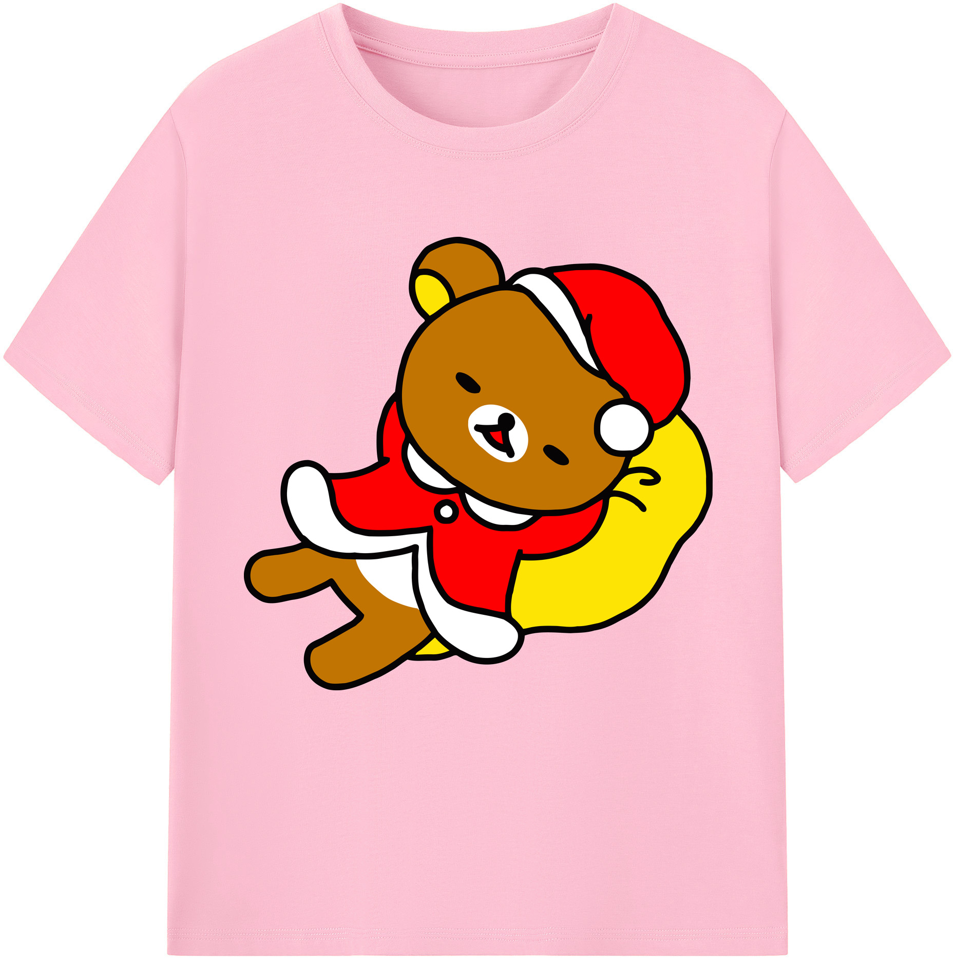 （画像用） リラックマ リラックマ キイロイトリ Rilakkuma Korilakkuma Kiiroitori 綿100％半袖Tシャツ（フロントプリント）