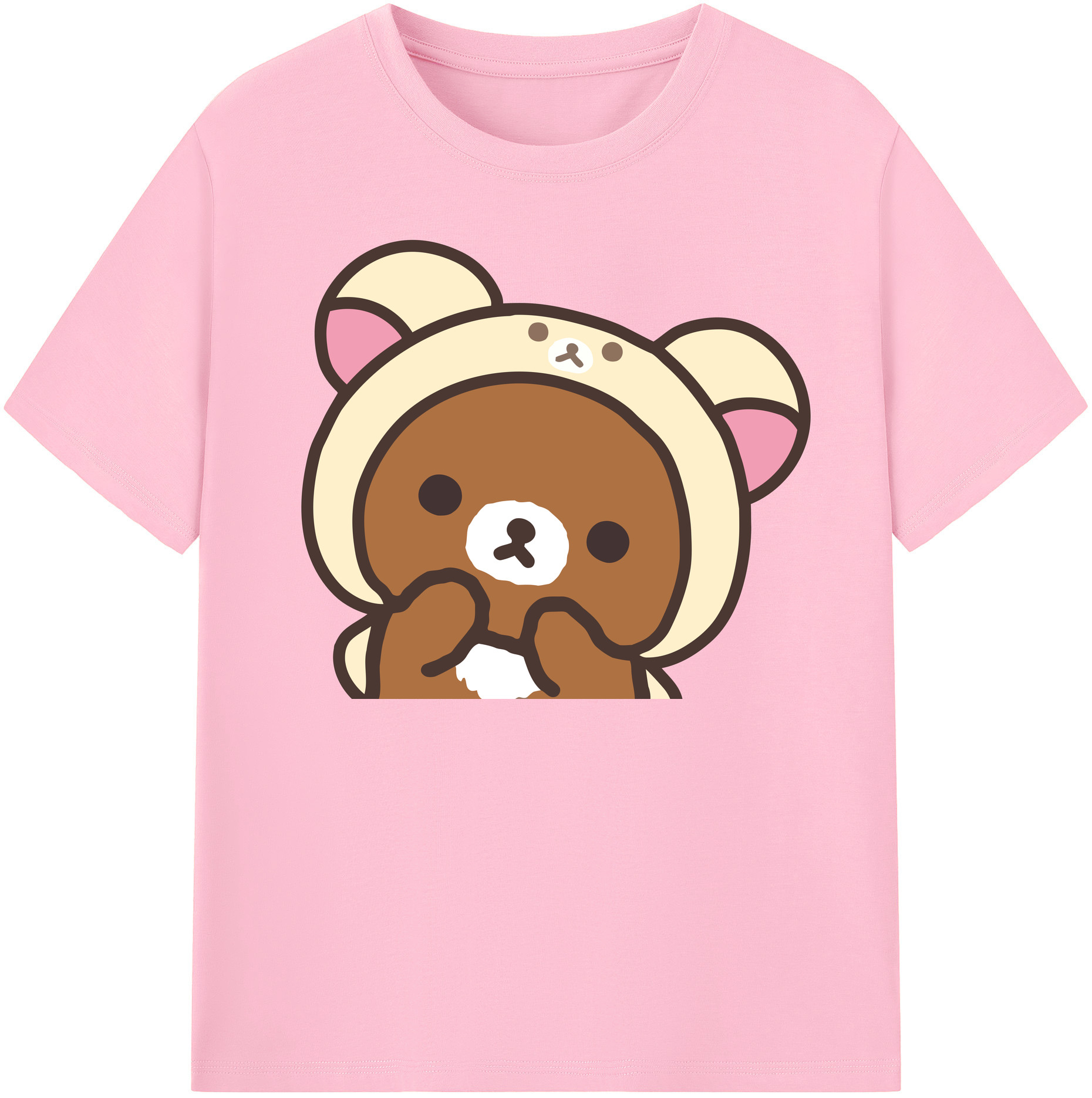 （画像用） リラックマ リラックマ キイロイトリ Rilakkuma Korilakkuma Kiiroitori 綿100％半袖Tシャツ（フロントプリント）
