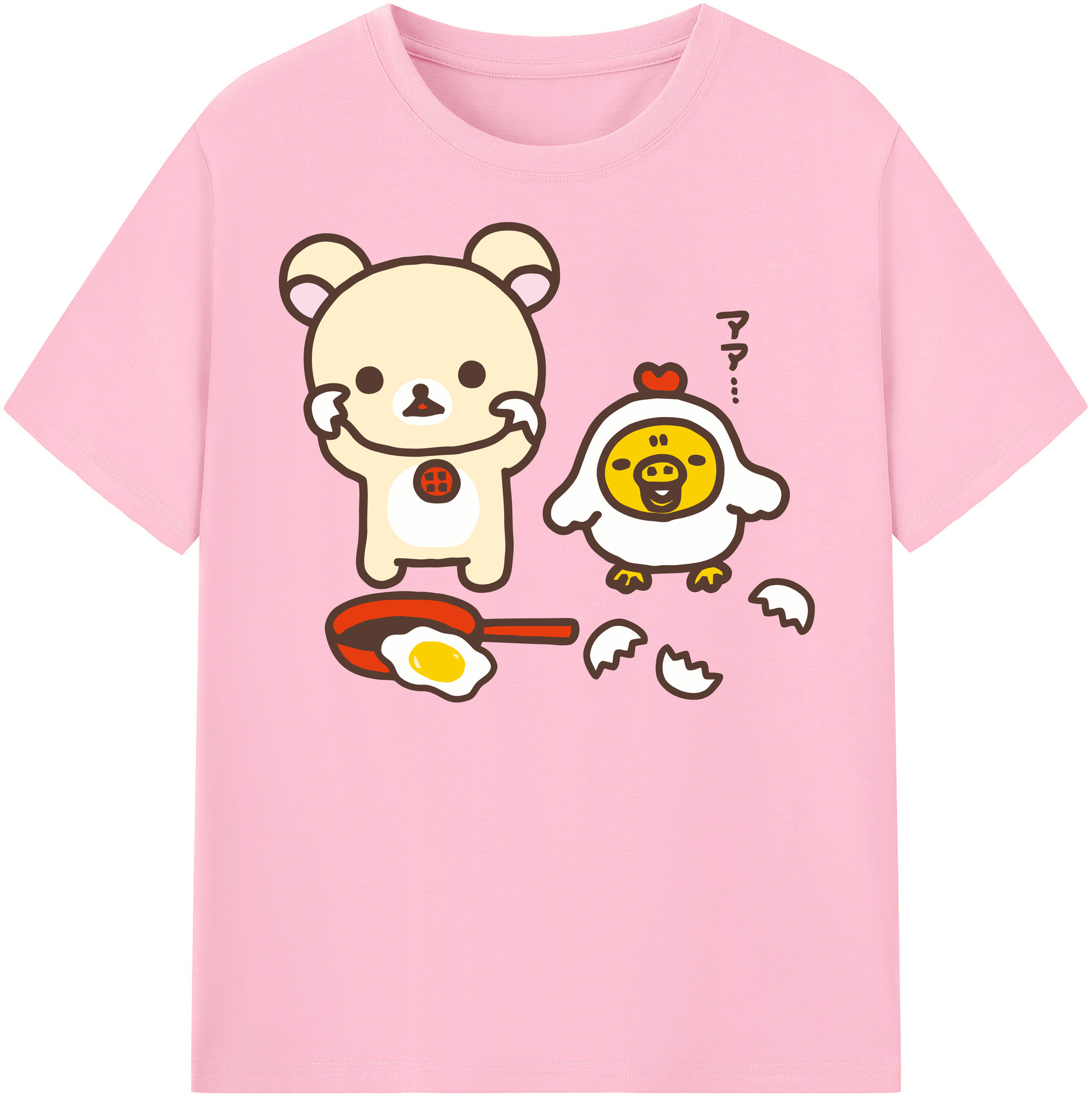 （画像用） リラックマ リラックマ キイロイトリ Rilakkuma Korilakkuma Kiiroitori 綿100％半袖Tシャツ（フロントプリント）