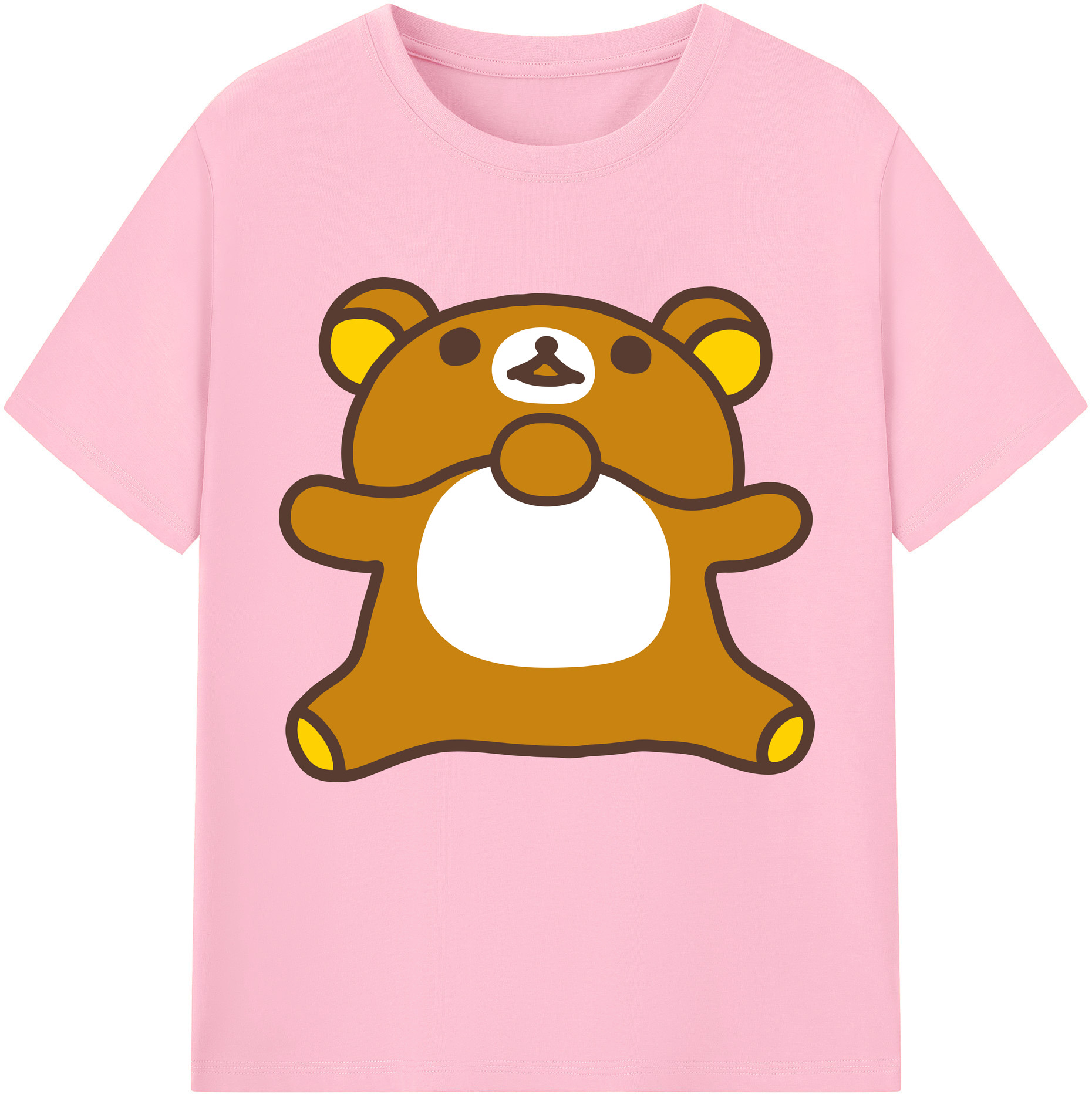 （画像用） リラックマ リラックマ キイロイトリ Rilakkuma Korilakkuma Kiiroitori 綿100％半袖Tシャツ（フロントプリント）