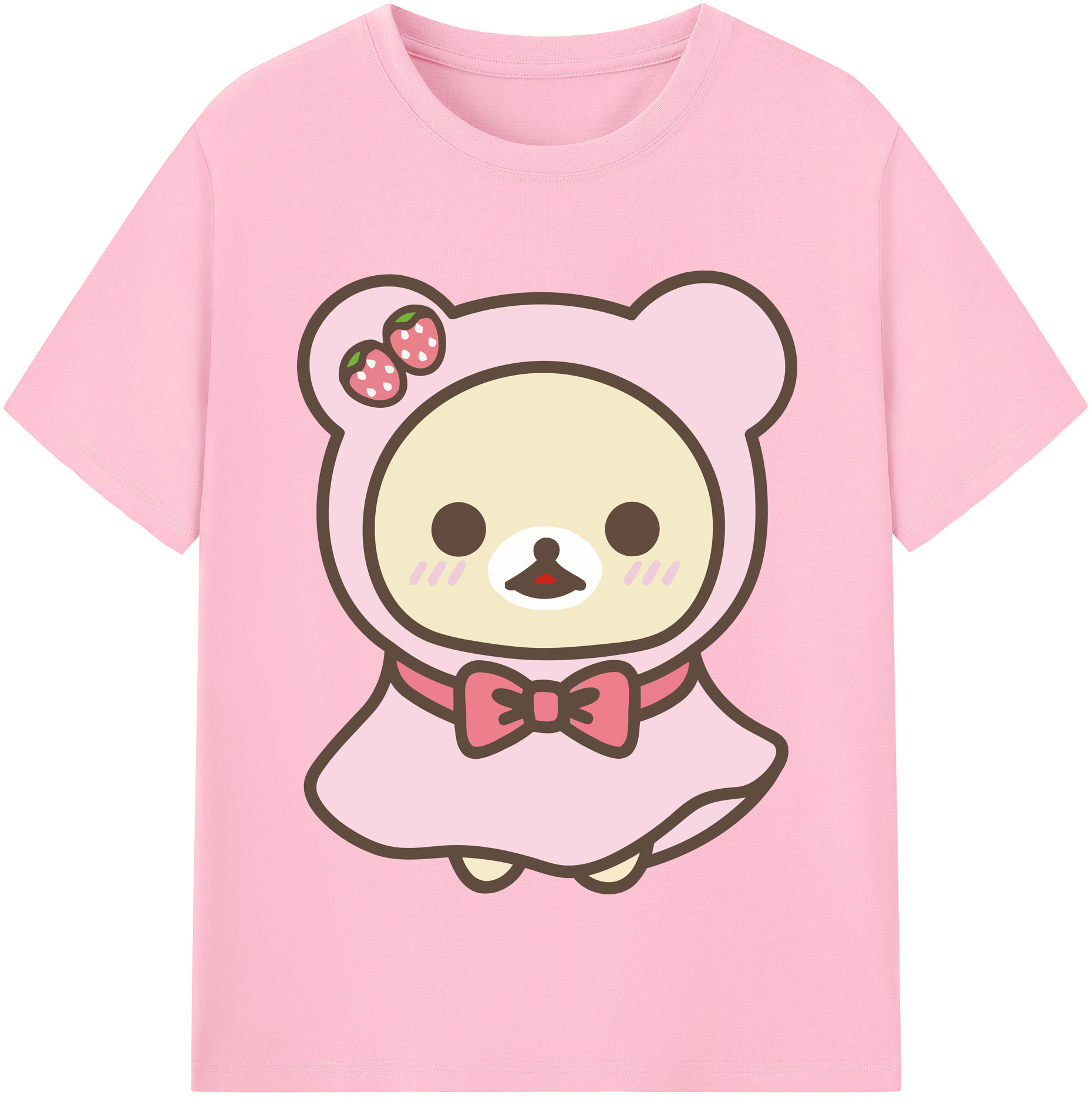 （画像用） リラックマ リラックマ キイロイトリ Rilakkuma Korilakkuma Kiiroitori 綿100％半袖Tシャツ（フロントプリント）