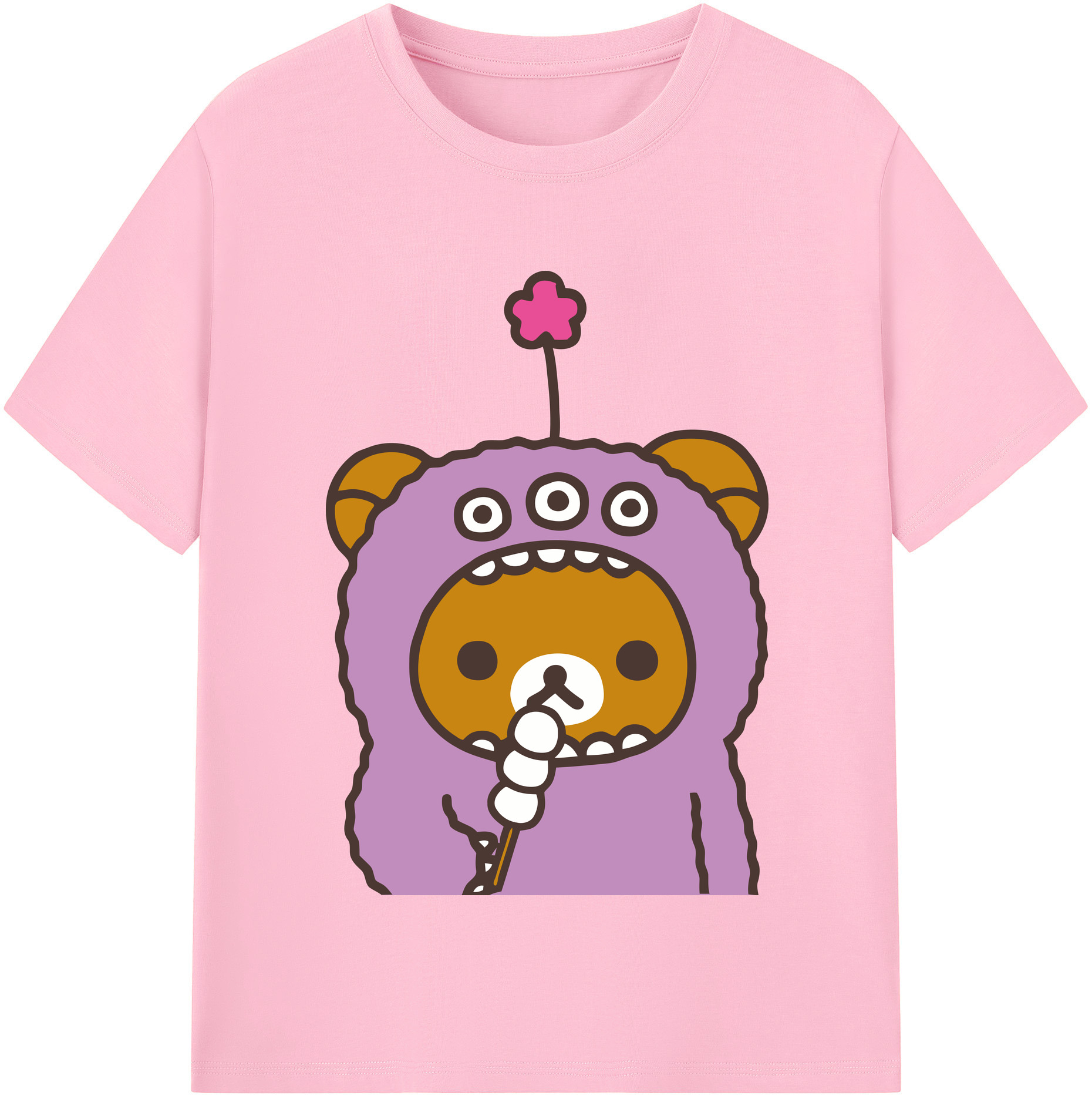 （画像用） リラックマ リラックマ キイロイトリ Rilakkuma Korilakkuma Kiiroitori 綿100％半袖Tシャツ（フロントプリント）