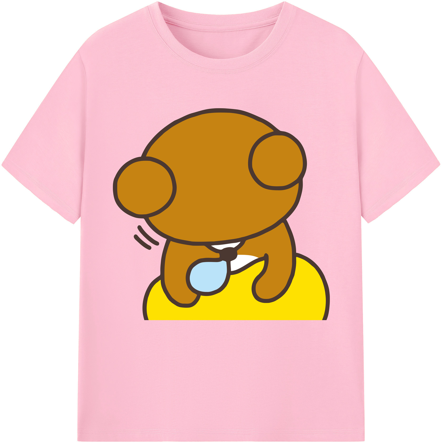 （画像用） リラックマ リラックマ キイロイトリ Rilakkuma Korilakkuma Kiiroitori 綿100％半袖Tシャツ（フロントプリント）