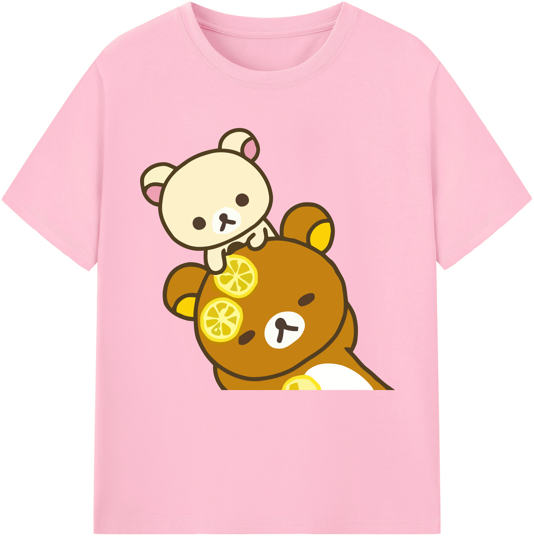（画像用） リラックマ リラックマ キイロイトリ Rilakkuma Korilakkuma Kiiroitori 綿100％半袖Tシャツ（フロントプリント）