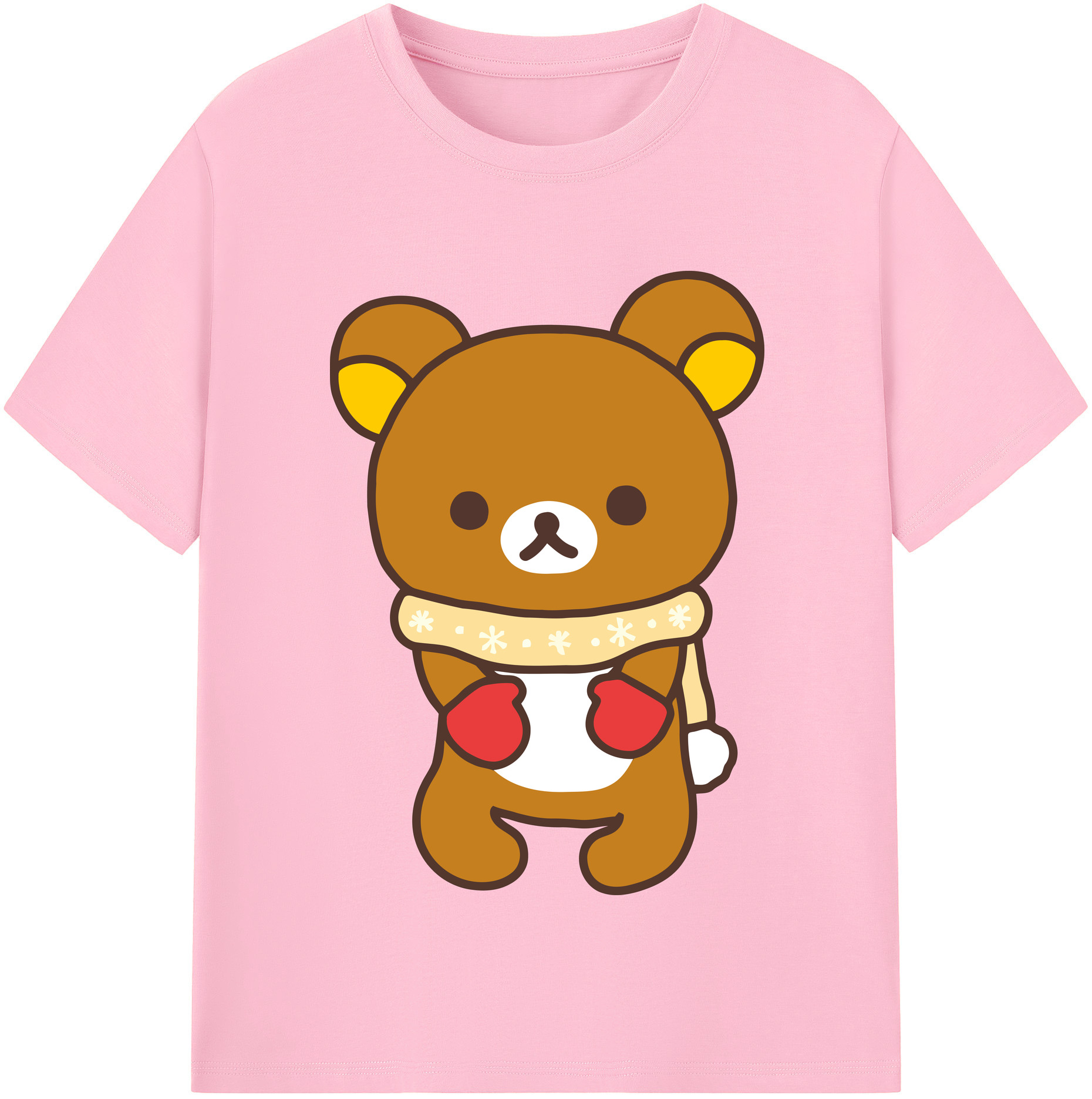 （画像用） リラックマ リラックマ キイロイトリ Rilakkuma Korilakkuma Kiiroitori 綿100％半袖Tシャツ（フロントプリント）