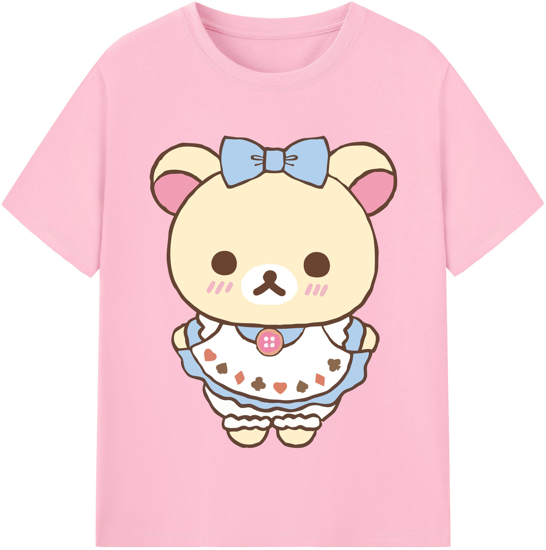 （画像用） リラックマ リラックマ キイロイトリ Rilakkuma Korilakkuma Kiiroitori 綿100％半袖Tシャツ（フロントプリント）