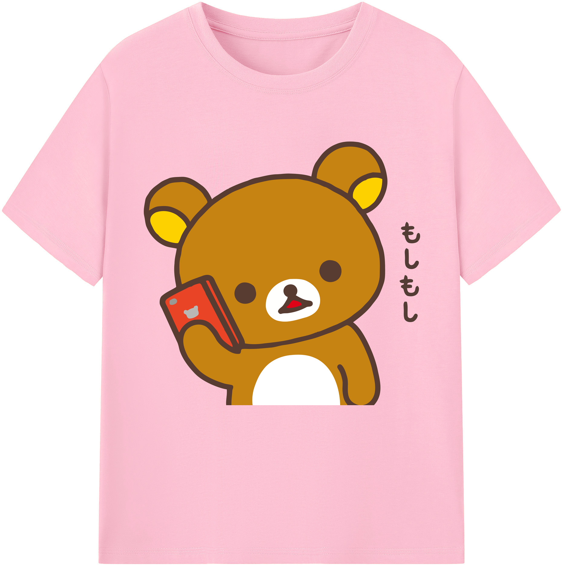 （画像用） リラックマ リラックマ キイロイトリ Rilakkuma Korilakkuma Kiiroitori 綿100％半袖Tシャツ（フロントプリント）